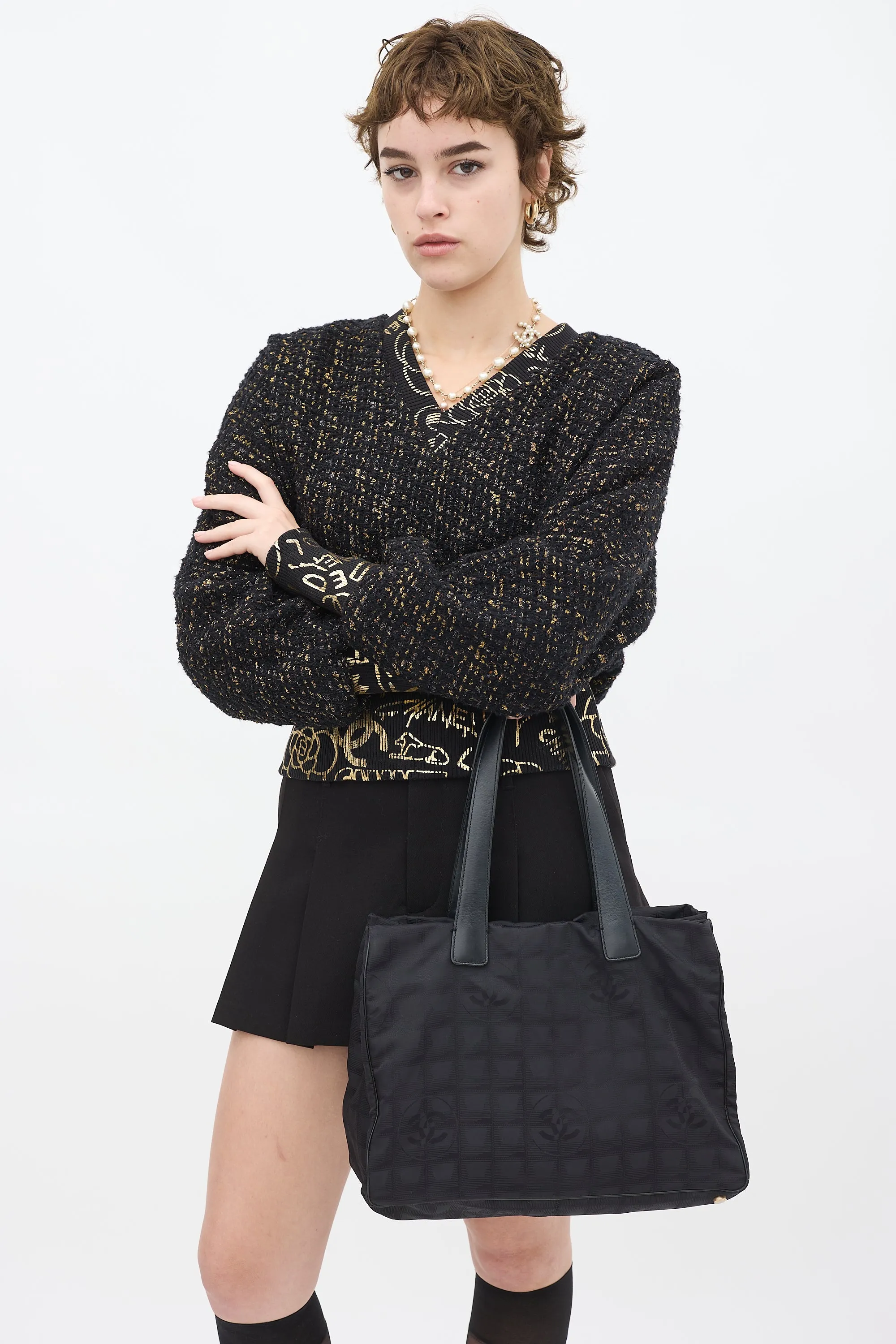 2002 Black Travel Ligne Tote Bag