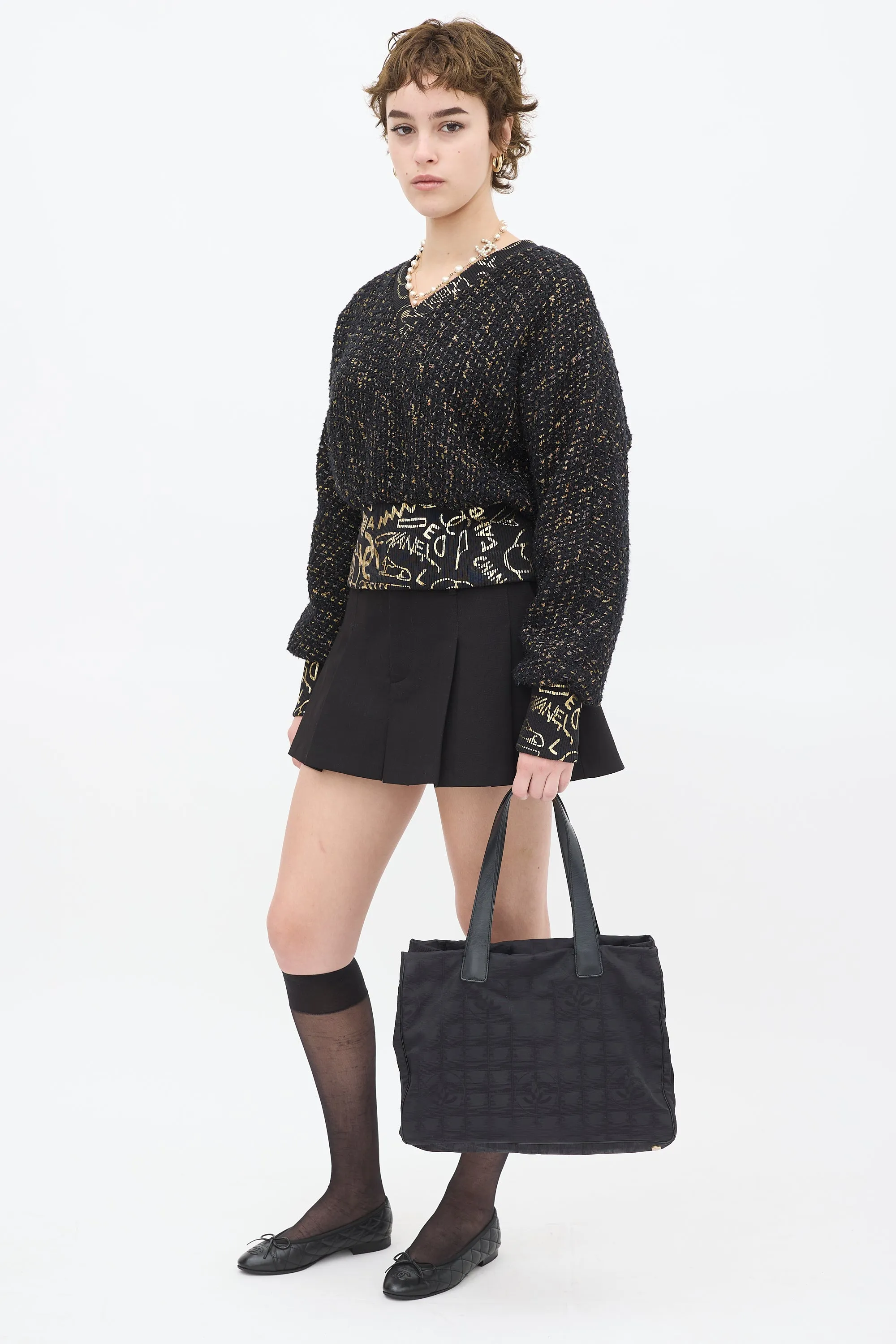 2002 Black Travel Ligne Tote Bag