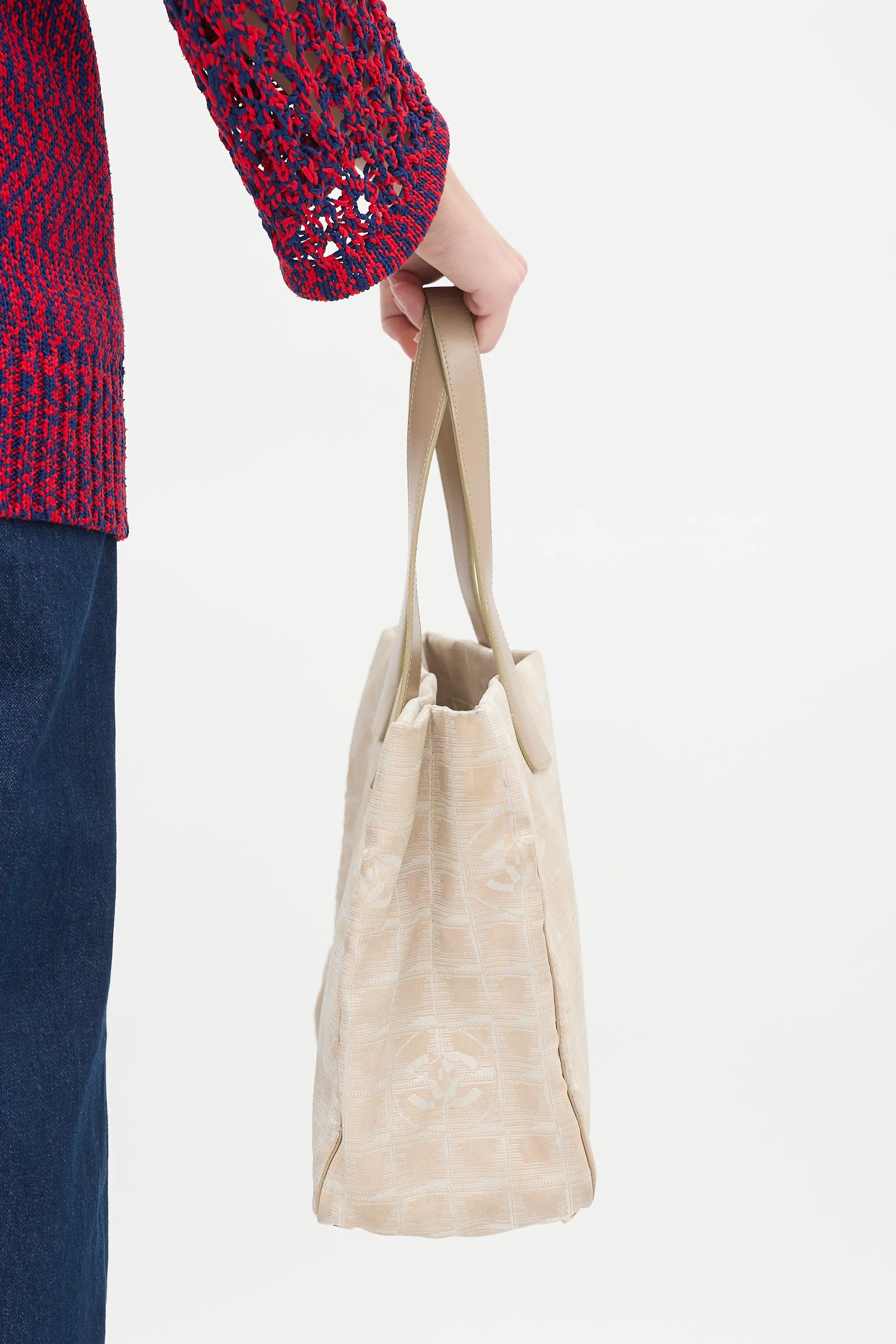 2004 Beige Travel Ligne Tote Bag