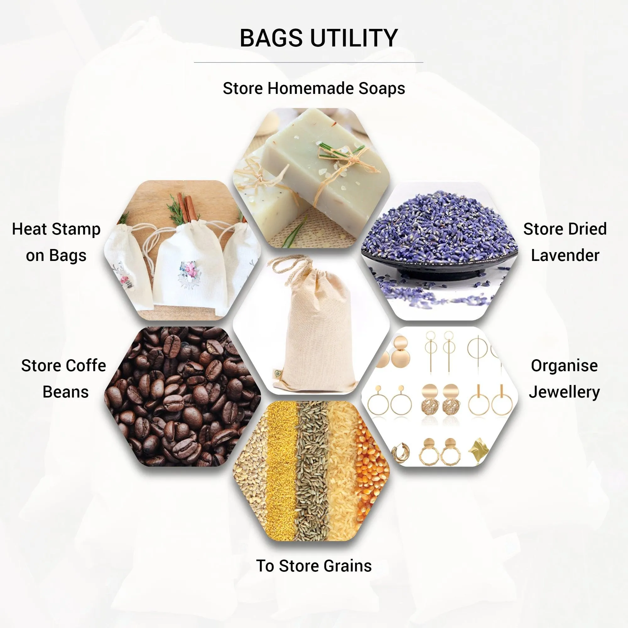 3x5 inches Single Drawstring Bags