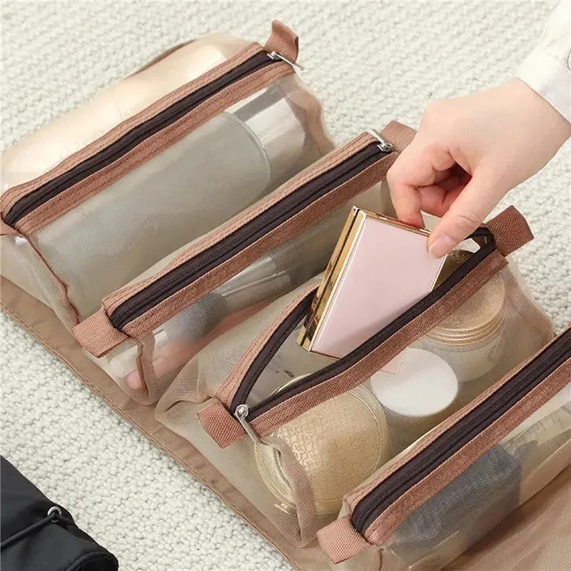 4-In-1 Detachable Travel Makeup and Cosmetic Organizer Bag