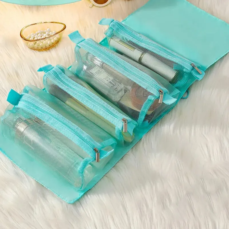 4-In-1 Detachable Travel Makeup and Cosmetic Organizer Bag