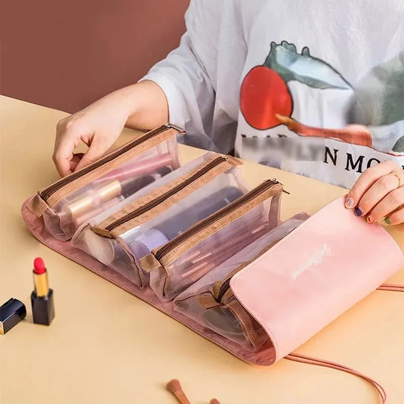 4-In-1 Detachable Travel Makeup and Cosmetic Organizer Bag