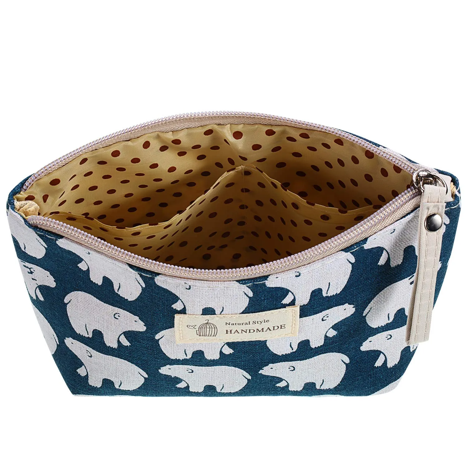 6 Pieces Canvas Makeup Bags Printed Cosmetic Bags Multi-Function Travel Organizer Pouches with Zipper Toiletry Bag Accessories for Women Girls, 6 Styles