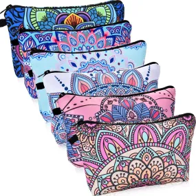 6 Pieces Makeup Bag Toiletry Pouch Waterproof Cosmetic Bag with Zipper Travel Packing Bag 8.7 x 5.3 Inch Small Cosmetic Bag Accessory Organizer for Women and Men (Multicolor Style) Multicolor Style
