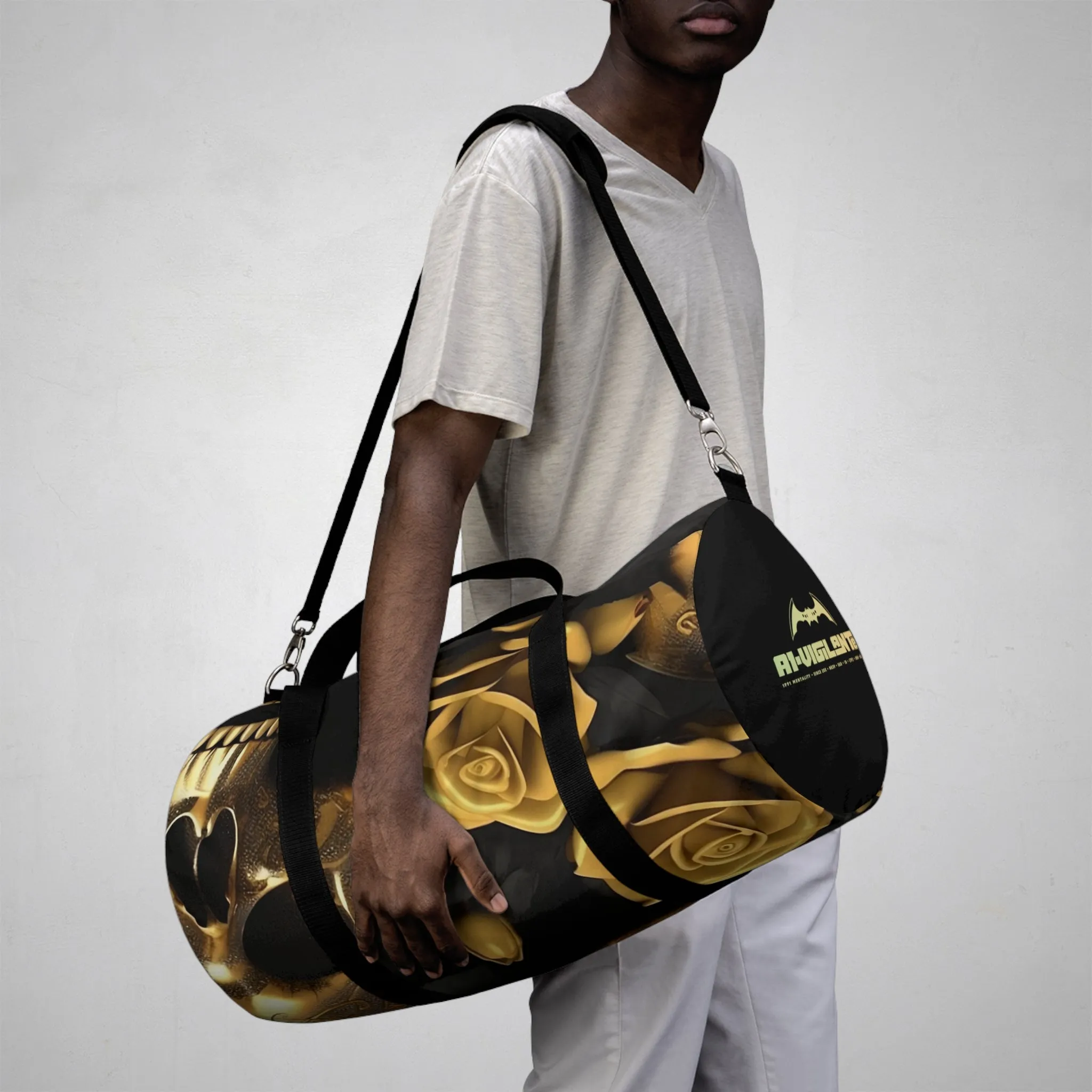 A1-Vigilante gothic Skulls & Roses Duffel Bag