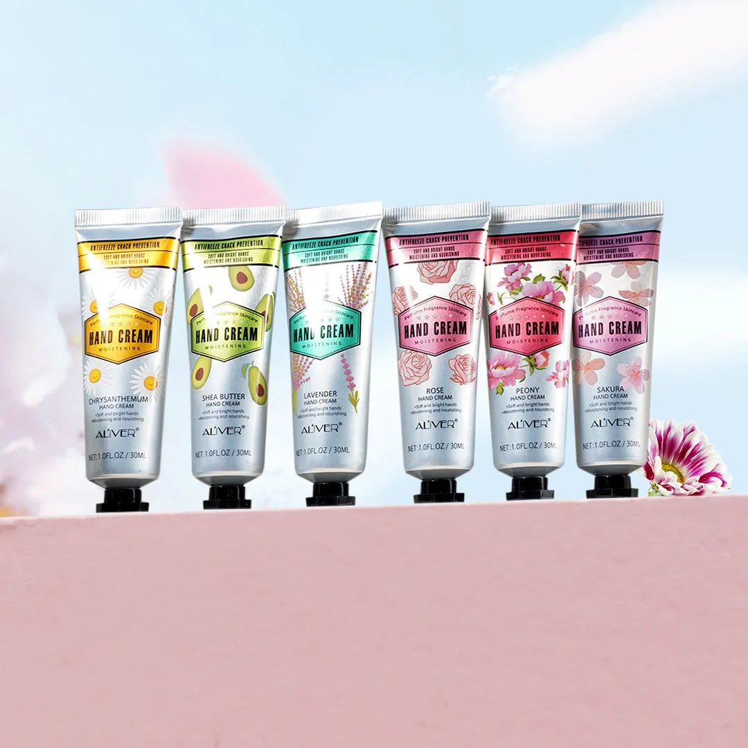 Aliver 6 Pcs/ Set Shea Butter  Extra Dry Skin Hand Cream Moisturizer