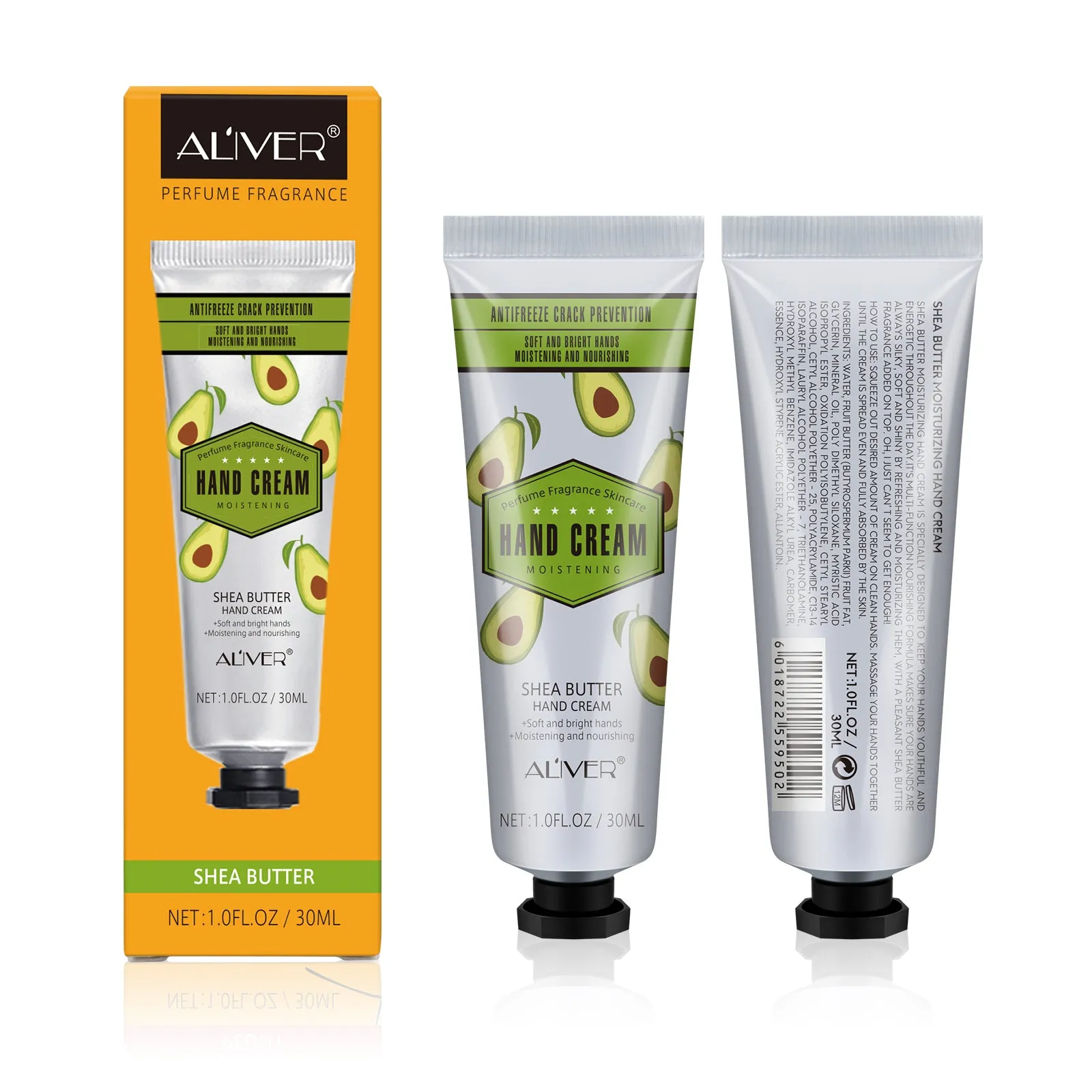 Aliver 6 Pcs/ Set Shea Butter  Extra Dry Skin Hand Cream Moisturizer