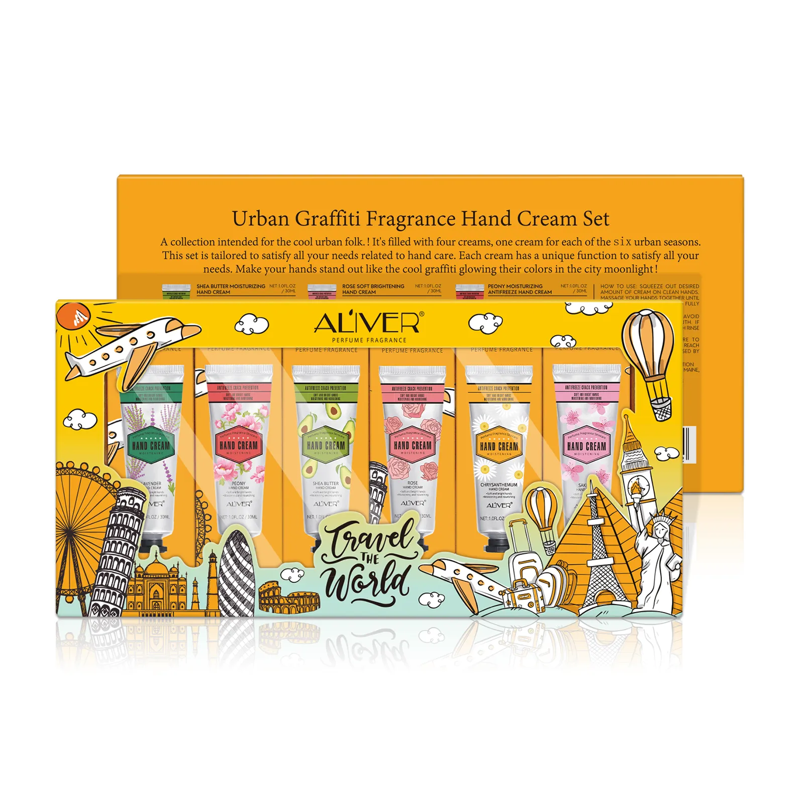 Aliver 6 Pcs/ Set Shea Butter  Extra Dry Skin Hand Cream Moisturizer
