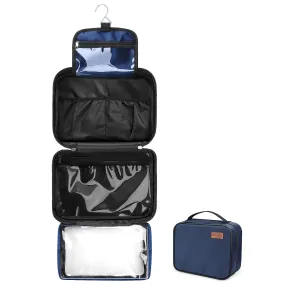 ALLONWAY Toiletry Bag, Travel Hanging Toiletry Bag, Waterproof and Stain Resistant Large Wash Bag for Women and Men, Toiletries Makeup Cosmetic Organizer Bag for Business Trip, Gym and Vacation, Blue