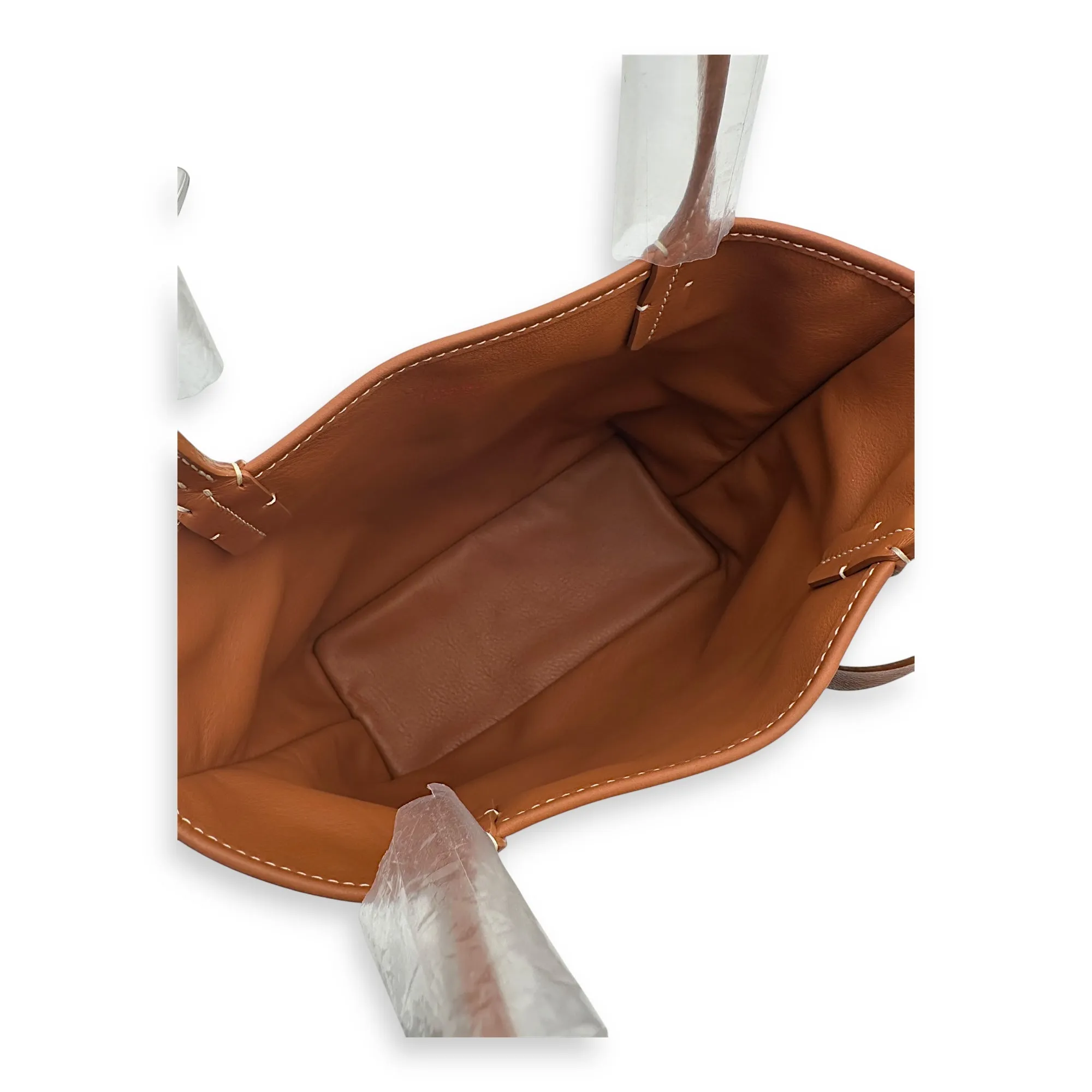 Anjou Tote Bag Brown in Coated Canvas, Silver hardware