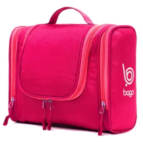 Bago Hanging Toiletry Bag For Women & Men - Leak Proof Travel Bags for Toiletries with Hanging Hook & Inner Organization to Keep Items From Moving - Pack Like a PRO Large Pink