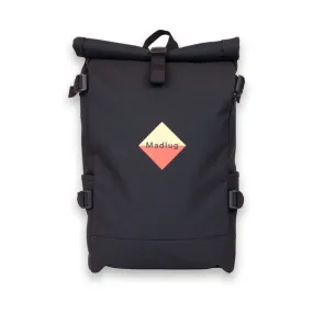 Black Roll-Top Urban Backpack