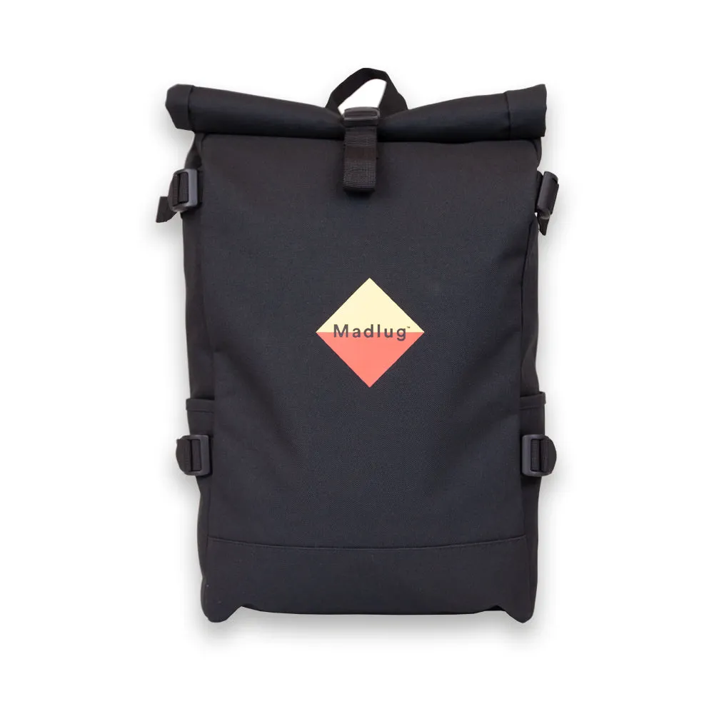 Black Roll-Top Urban Backpack