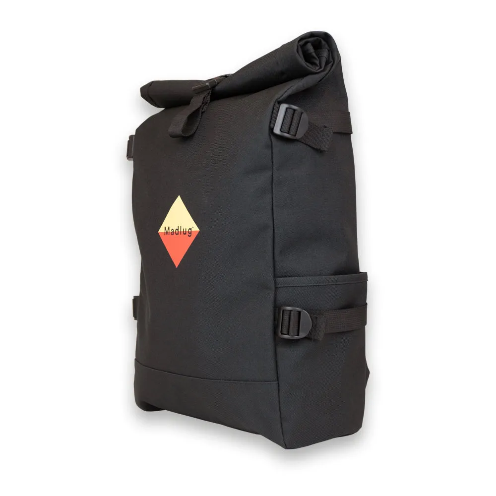 Black Roll-Top Urban Backpack