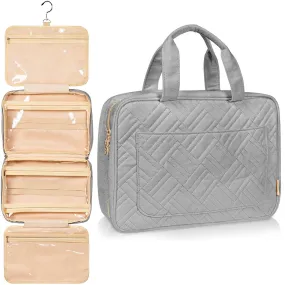 BOACAY Large Hanging Travel Toiletry Bag for Women, Makeup Bag, Bathroom & Shower Organizer Kit for Accessories, Cosmetics, Essentials