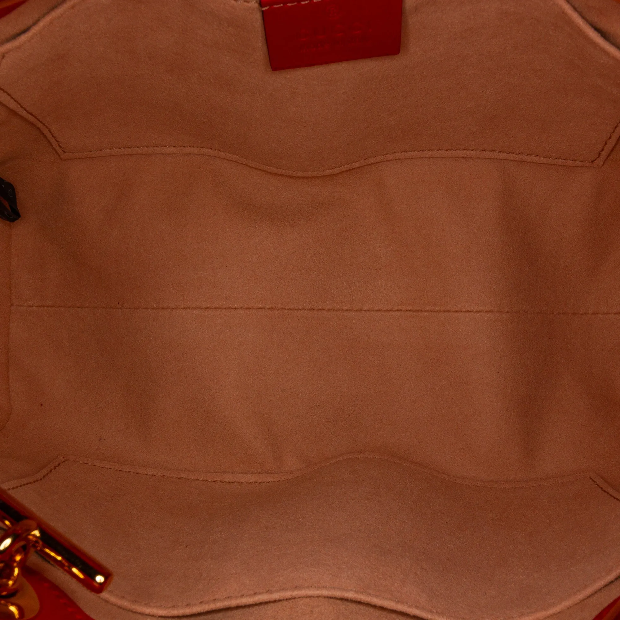 Brown Gucci GG Supreme Apple Padlock Tote