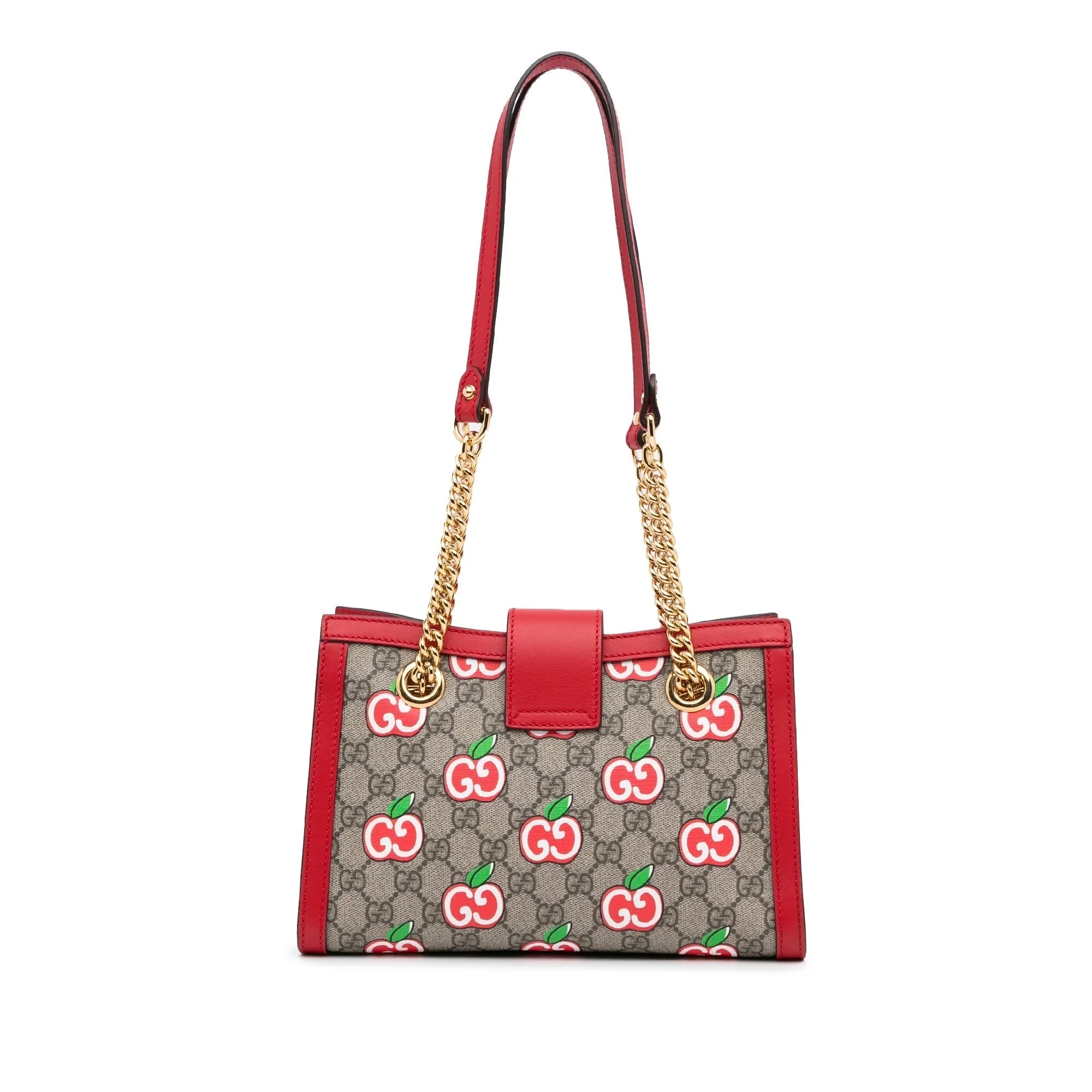 Brown Gucci GG Supreme Apple Padlock Tote