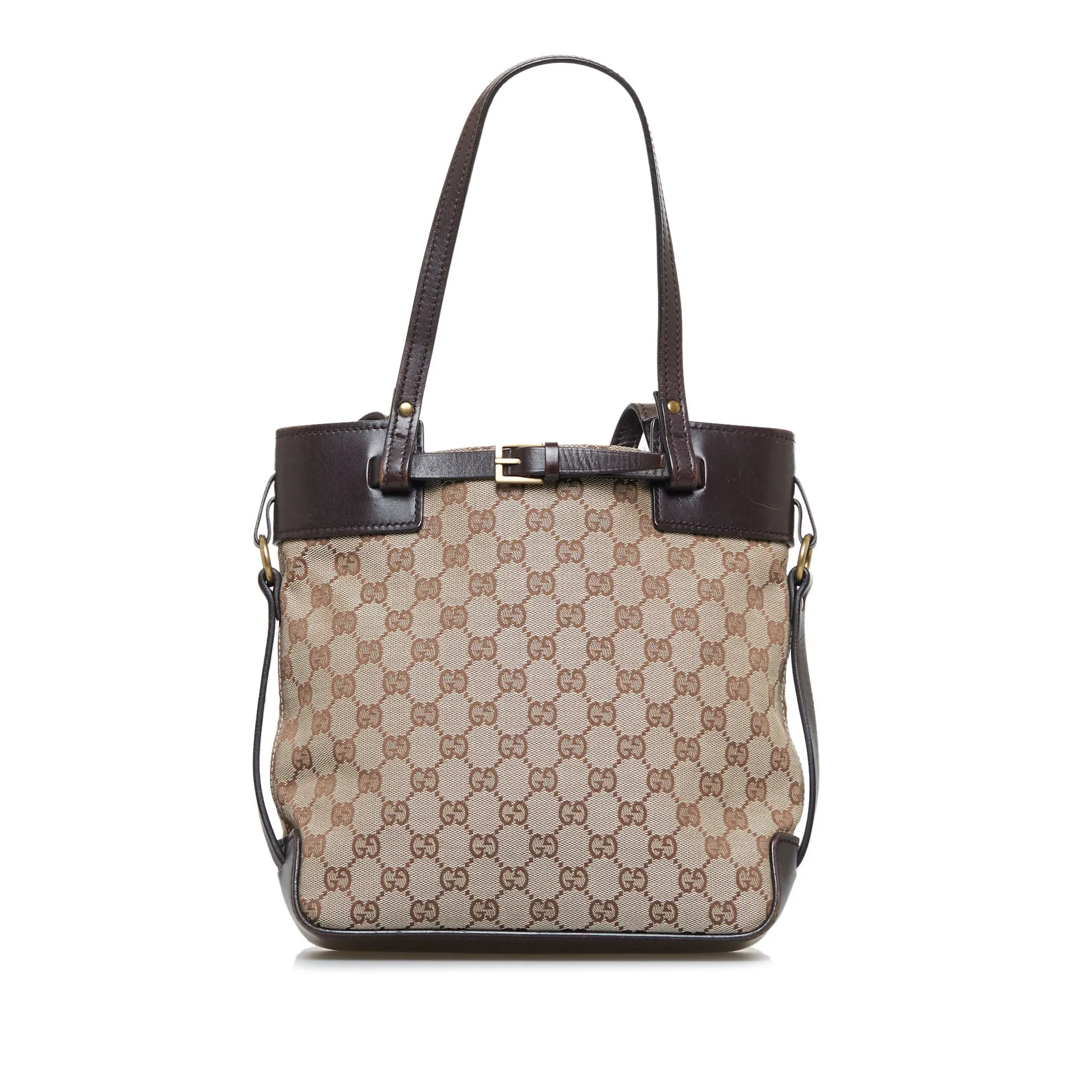 Brown Gucci Small GG Canvas Belt Tote