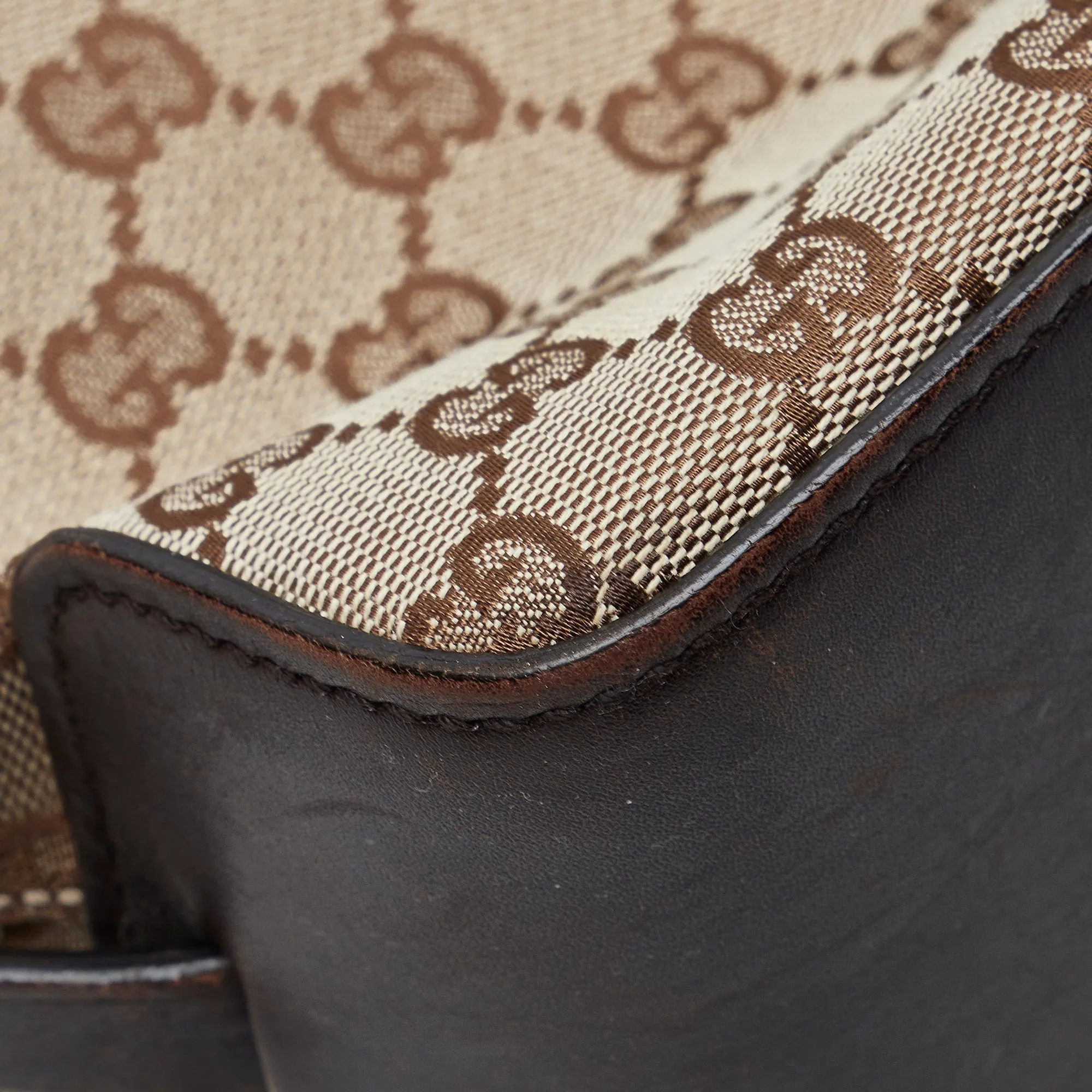 Brown Gucci Small GG Canvas Belt Tote