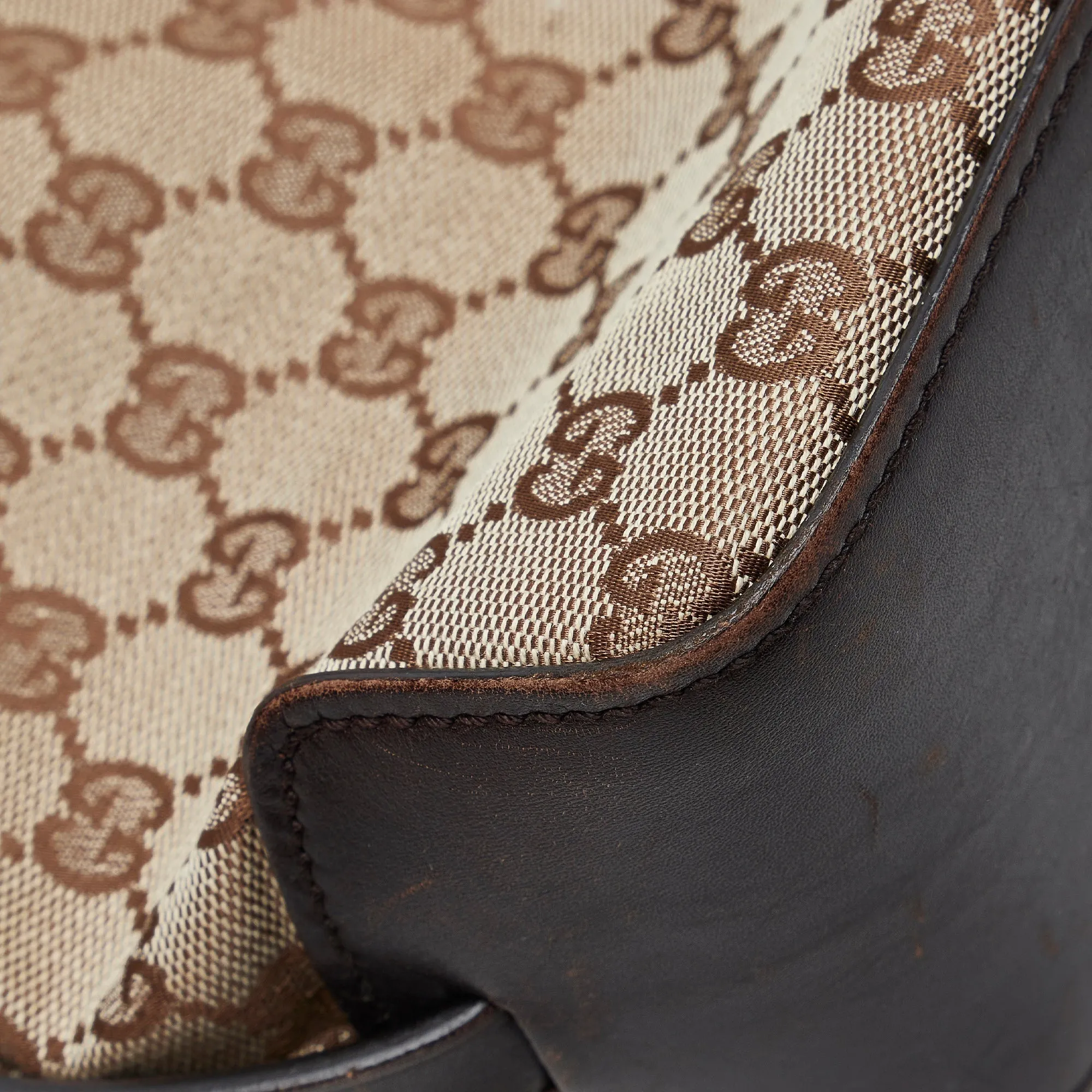 Brown Gucci Small GG Canvas Belt Tote