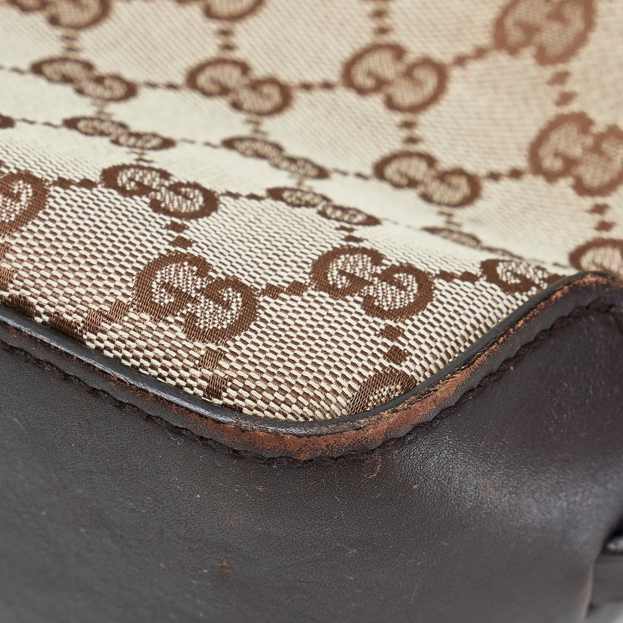 Brown Gucci Small GG Canvas Belt Tote
