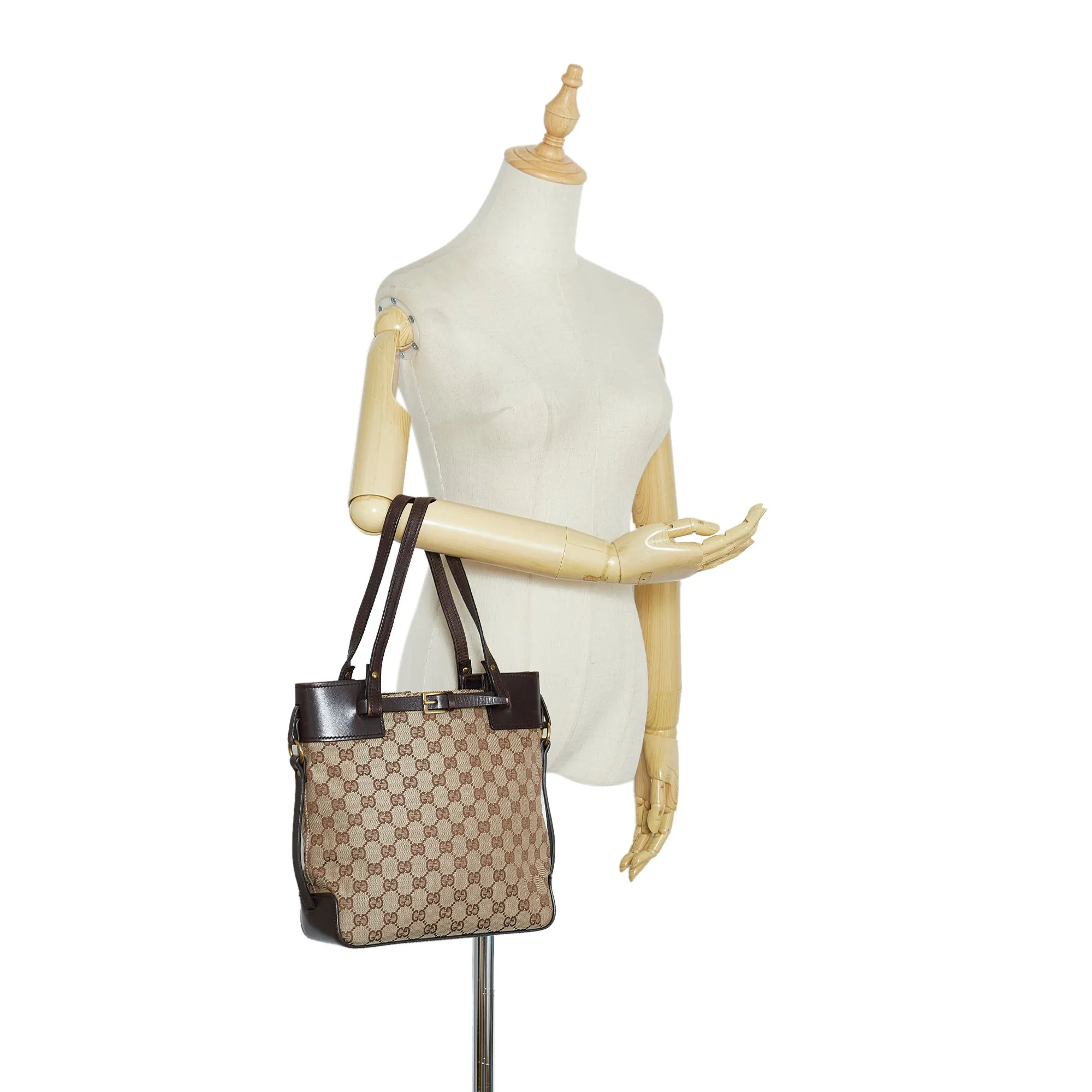 Brown Gucci Small GG Canvas Belt Tote