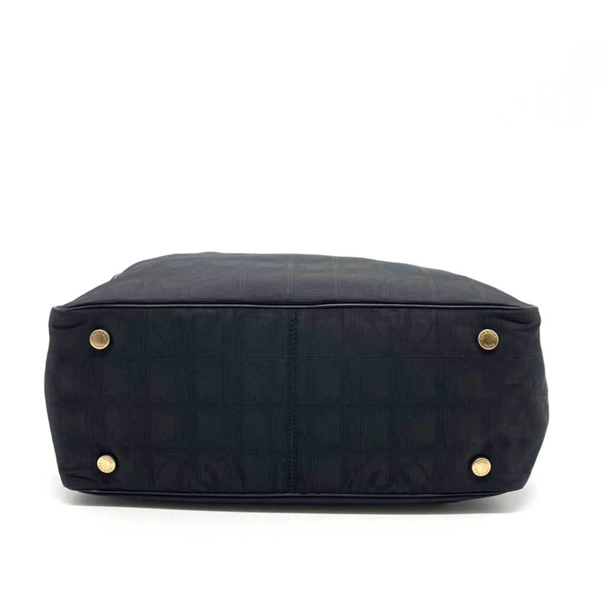 Chanel Bag New Line Tote PM Black Champagne HandBag Ladies Nylon Canvas x Leather A20457