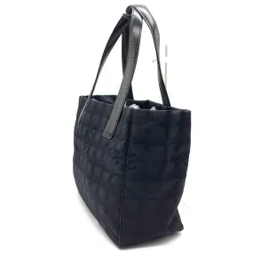 Chanel Bag New Line Tote PM Black Champagne HandBag Ladies Nylon Canvas x Leather A20457