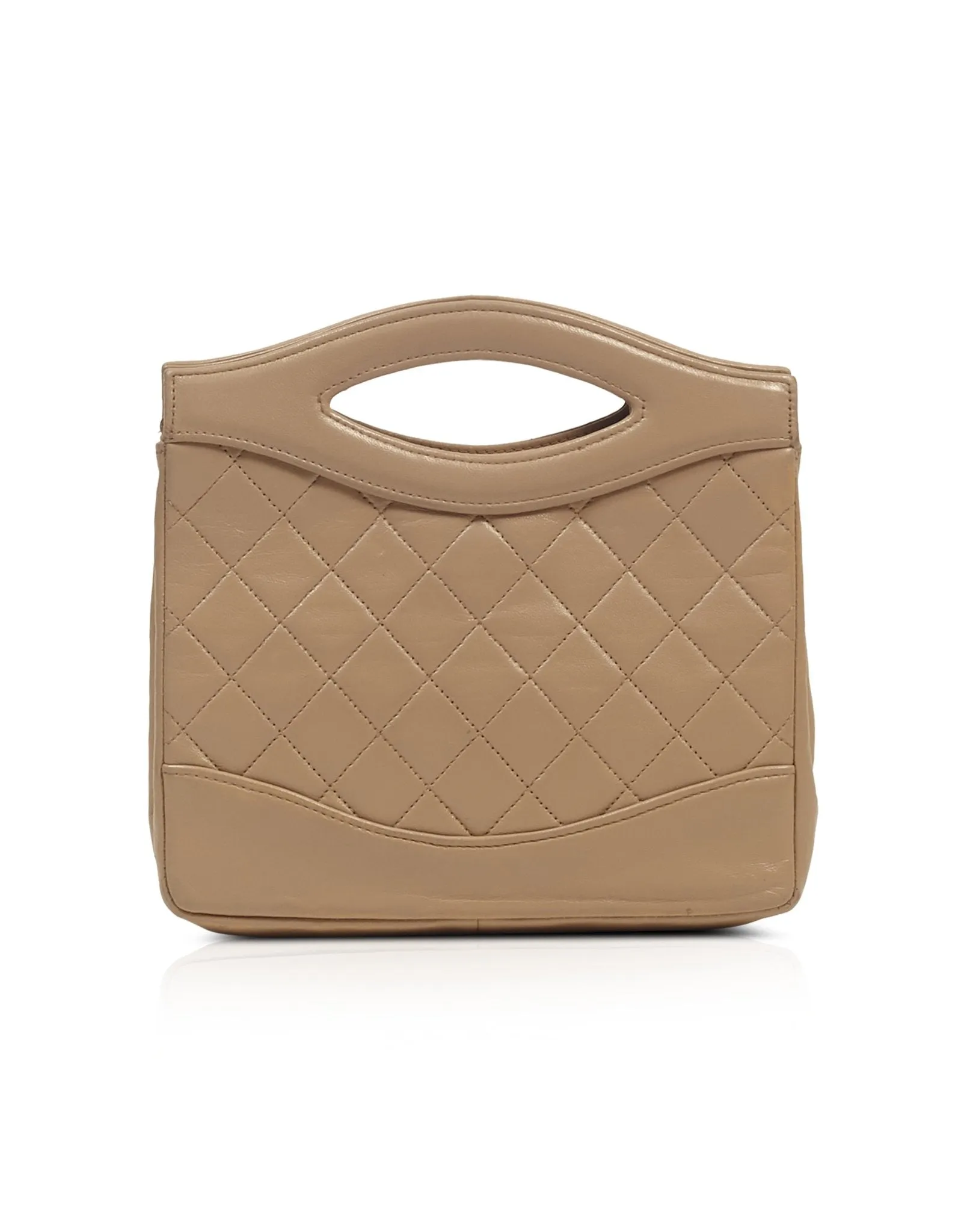 Chanel Beige Lambskin Mini Convertible Chain Shoulder Bag