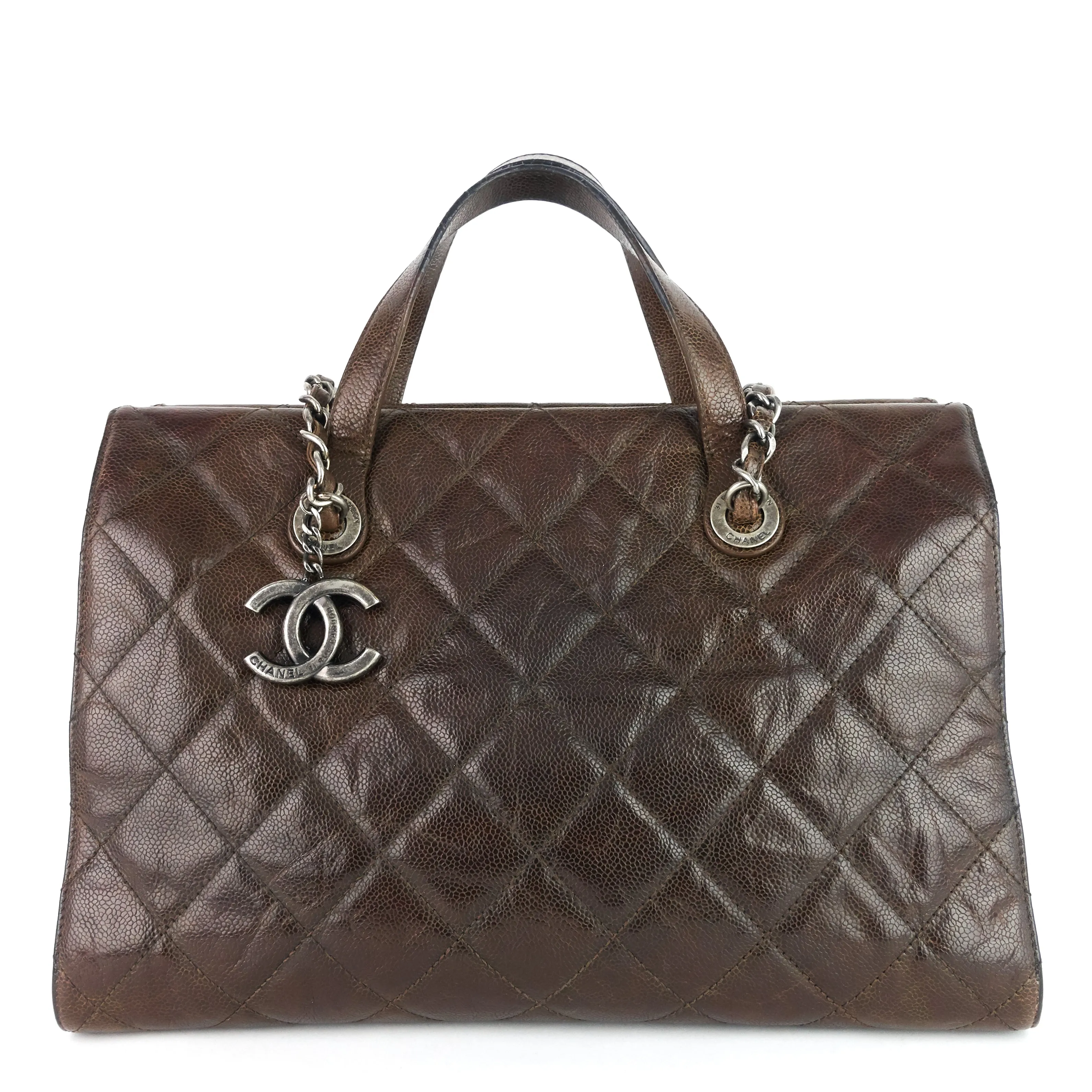 CHANEL CC Crave Glazed Caviar Tote Bag