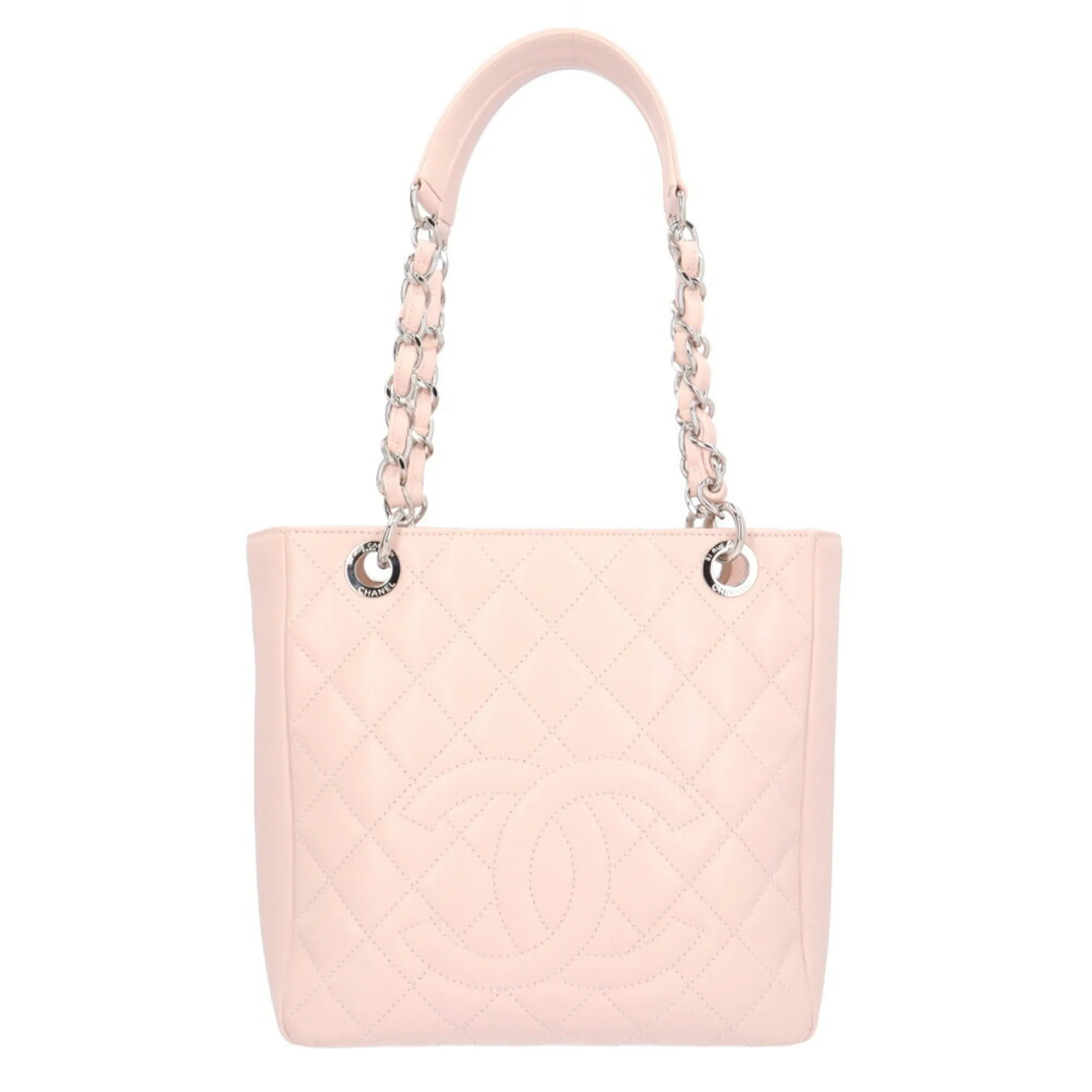 Chanel Chain Tote Bag Caviar Skin Pink Ladies