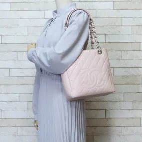 Chanel Chain Tote Bag Caviar Skin Pink Ladies