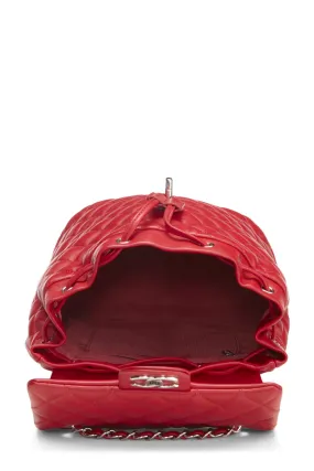 Chanel,  Red Quilted Lambskin Urban Spirit Backpack Large, Red