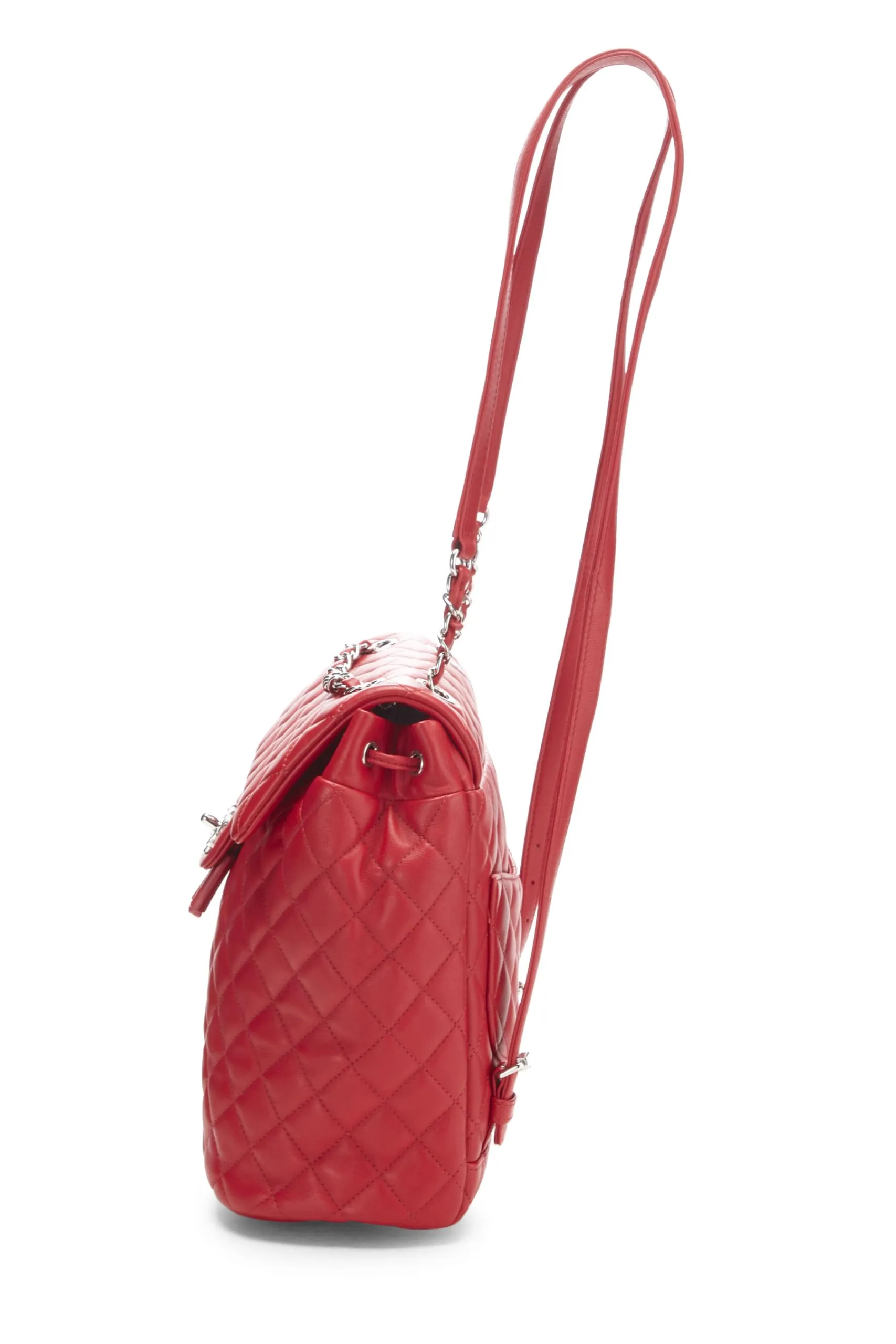 Chanel,  Red Quilted Lambskin Urban Spirit Backpack Large, Red