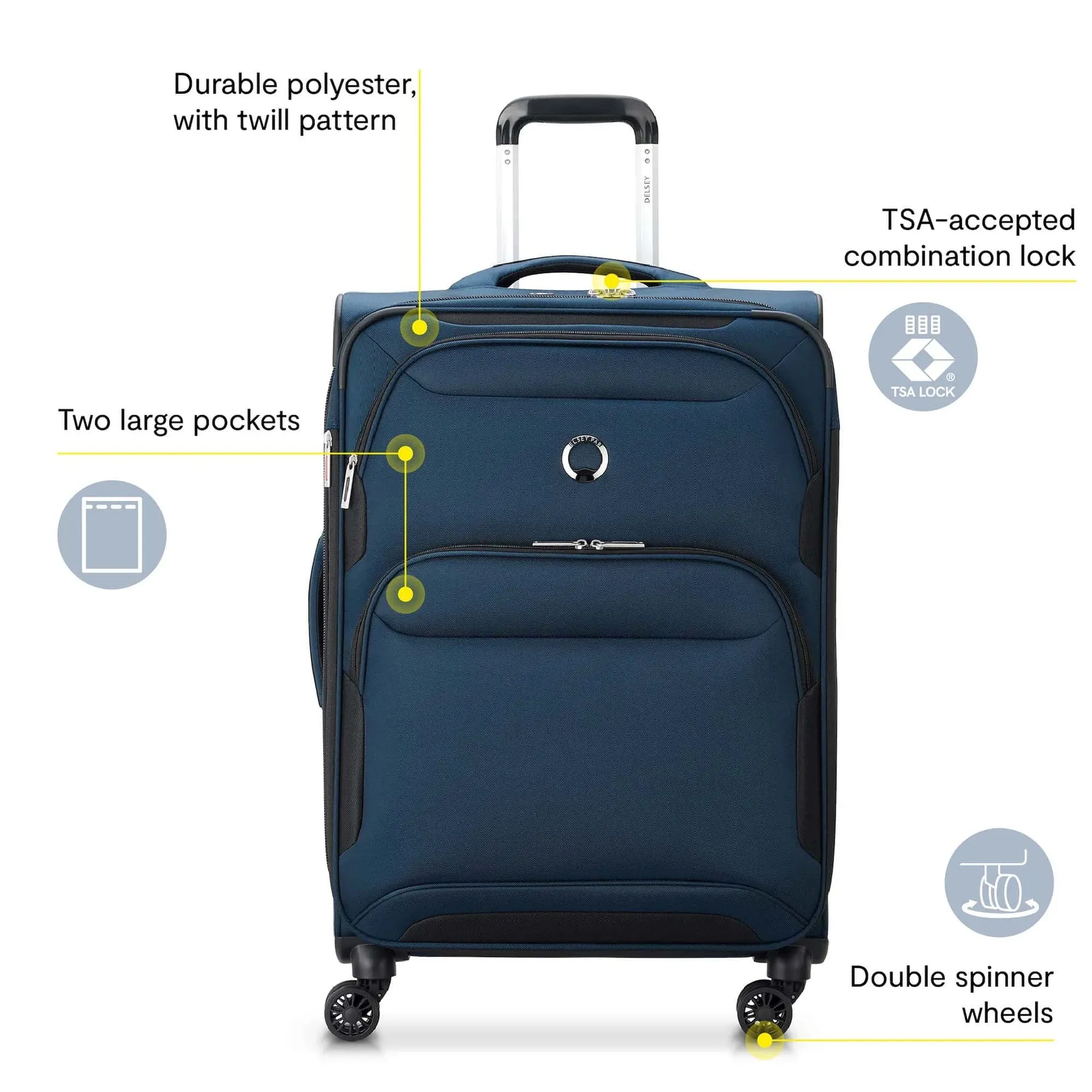 Delsey Sky Max 2.0 Large Checked Expandable Spinner