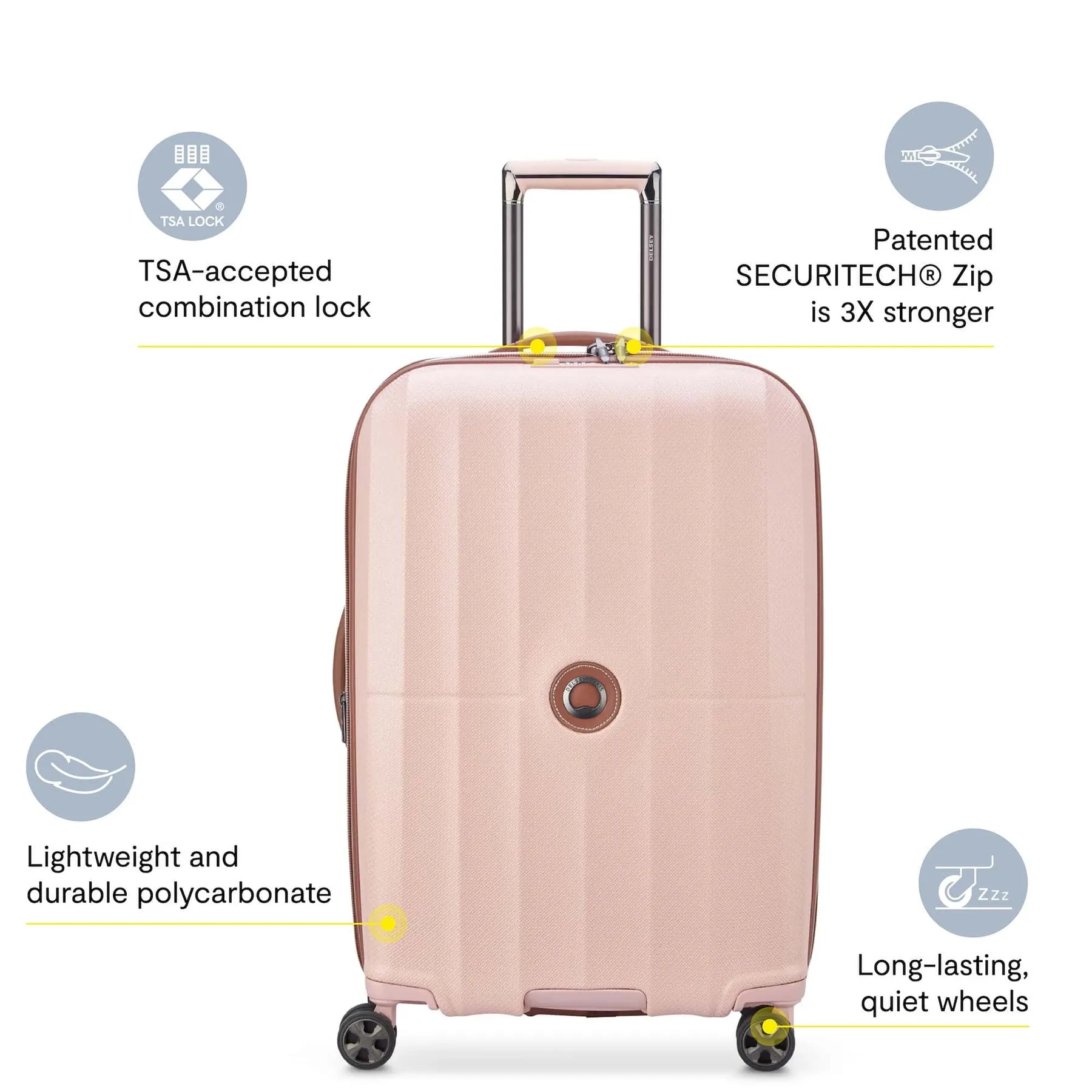Delsey St Tropez Medium Checked Expandable Spinner