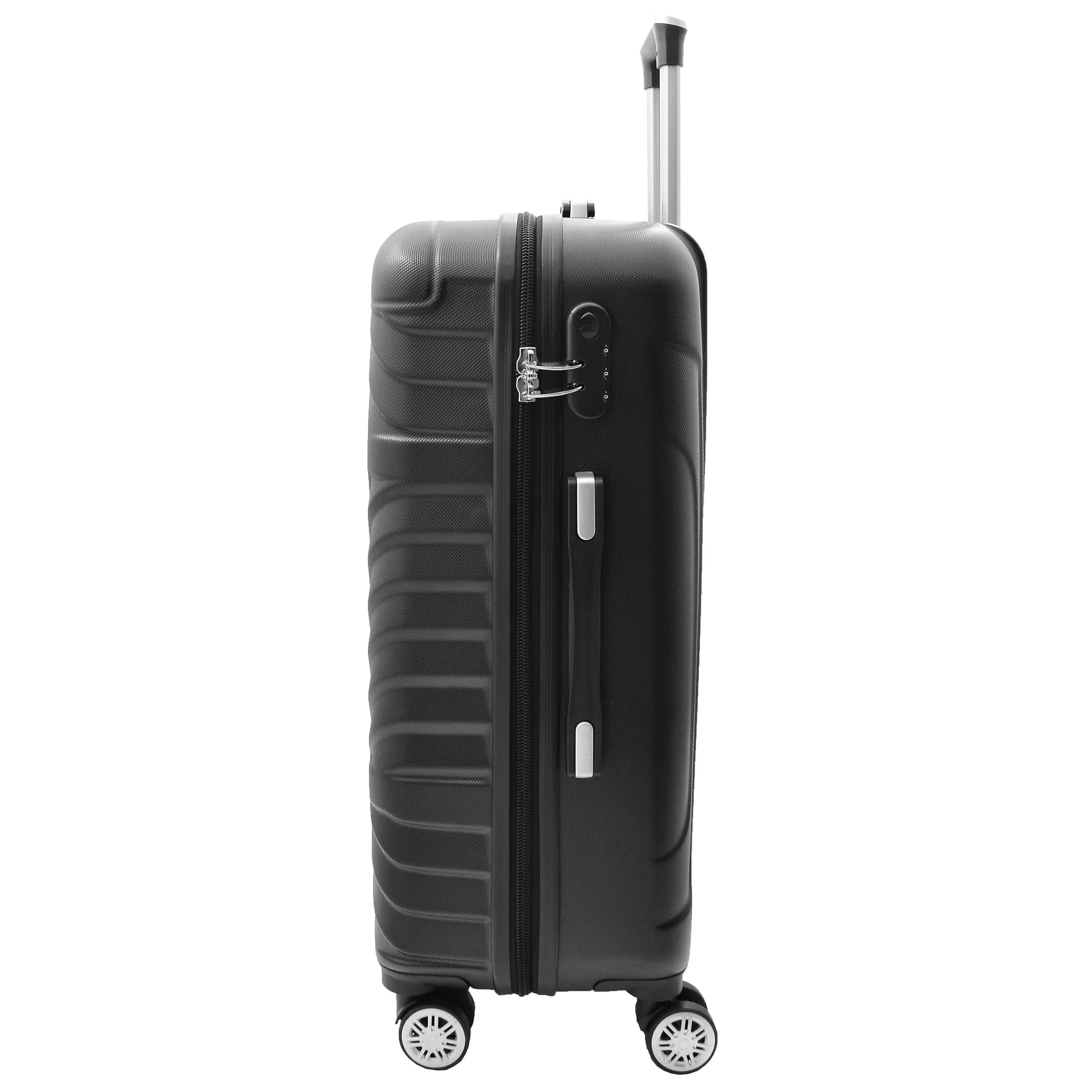 DR497 Hard Shell Four Wheel Luggage Digit Lock Black