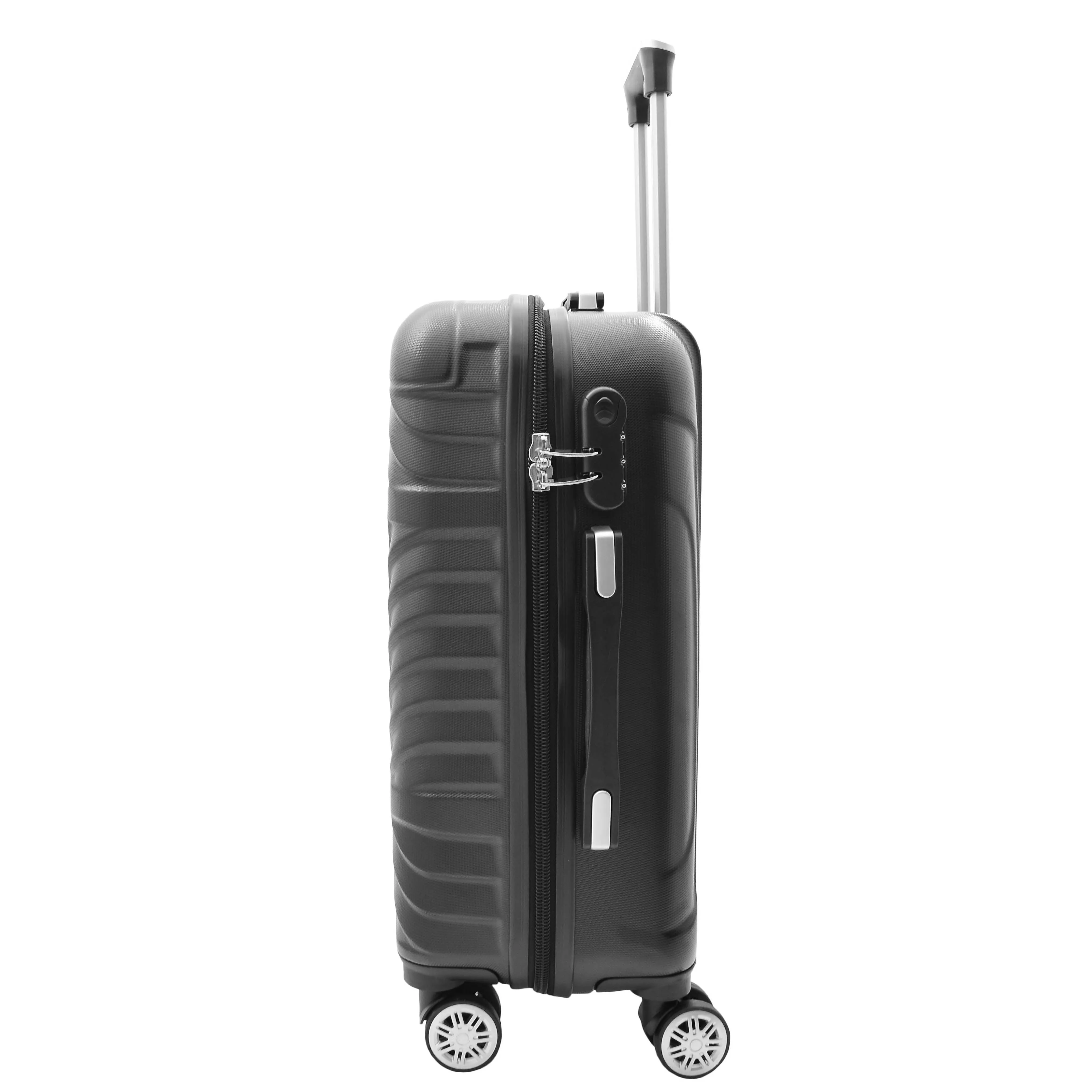 DR497 Hard Shell Four Wheel Luggage Digit Lock Black