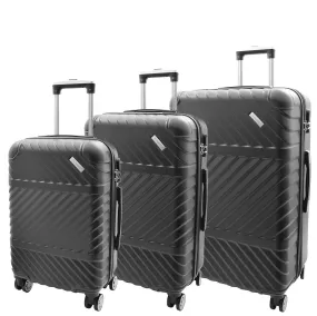 DR497 Hard Shell Four Wheel Luggage Digit Lock Black