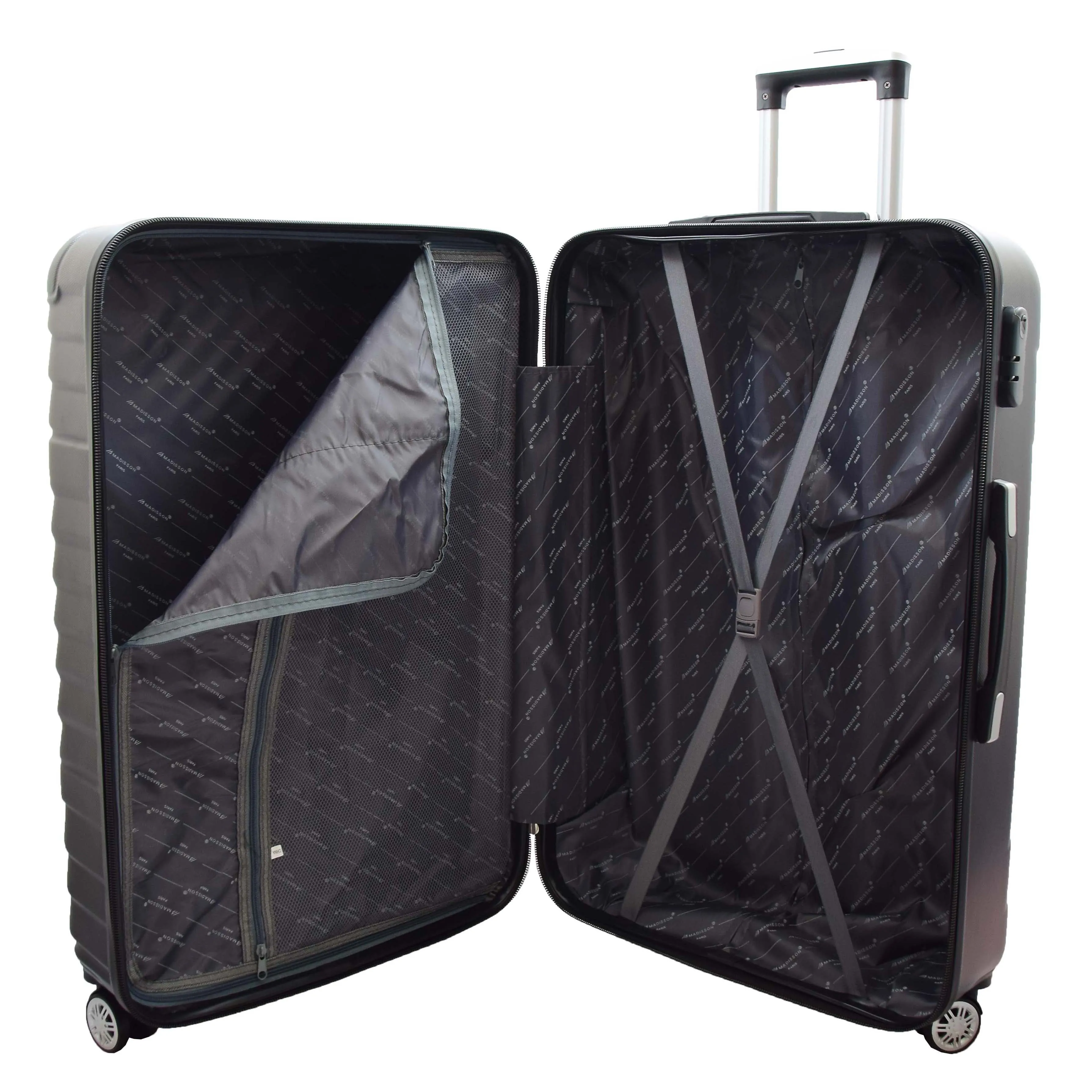DR497 Hard Shell Four Wheel Luggage Digit Lock Black