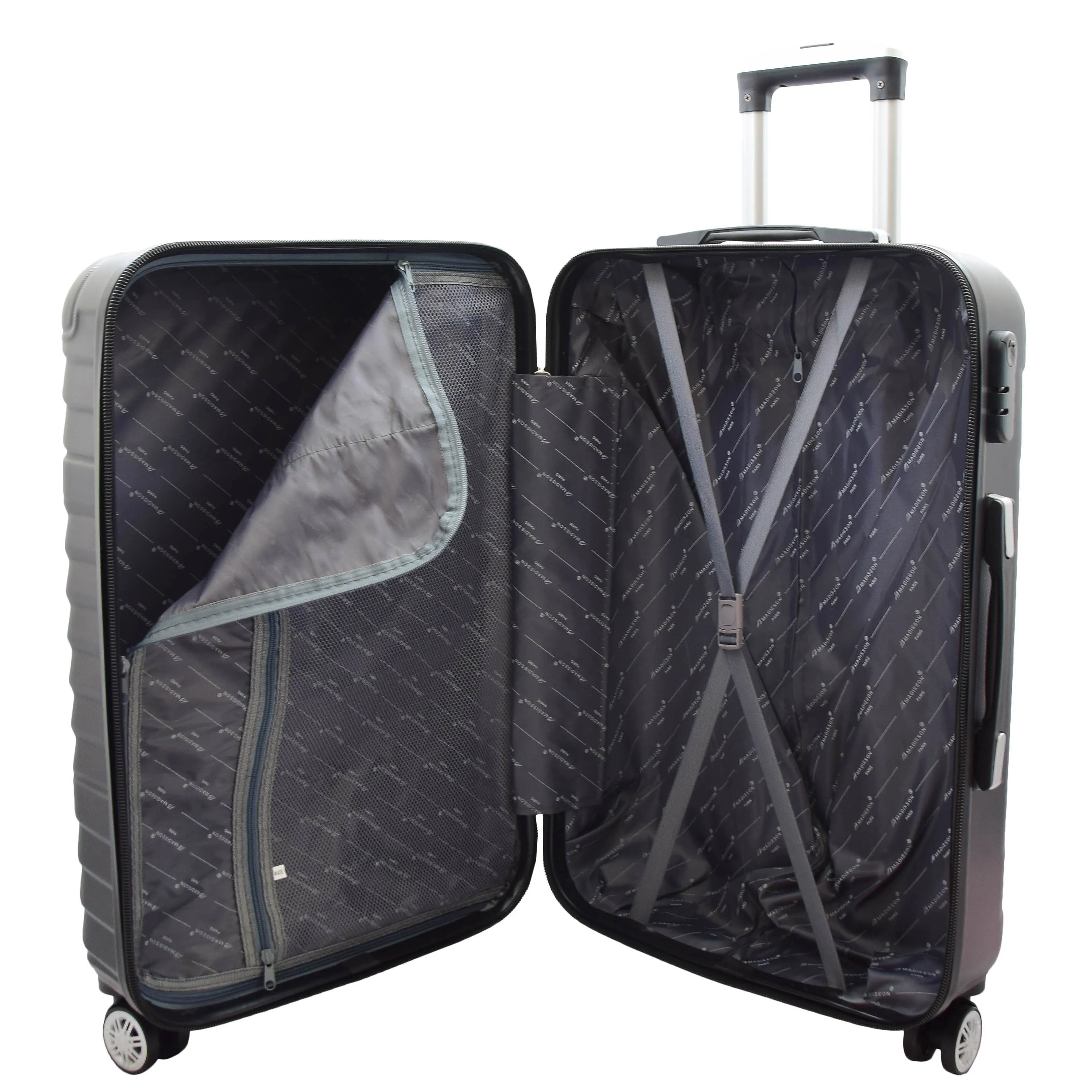 DR497 Hard Shell Four Wheel Luggage Digit Lock Black