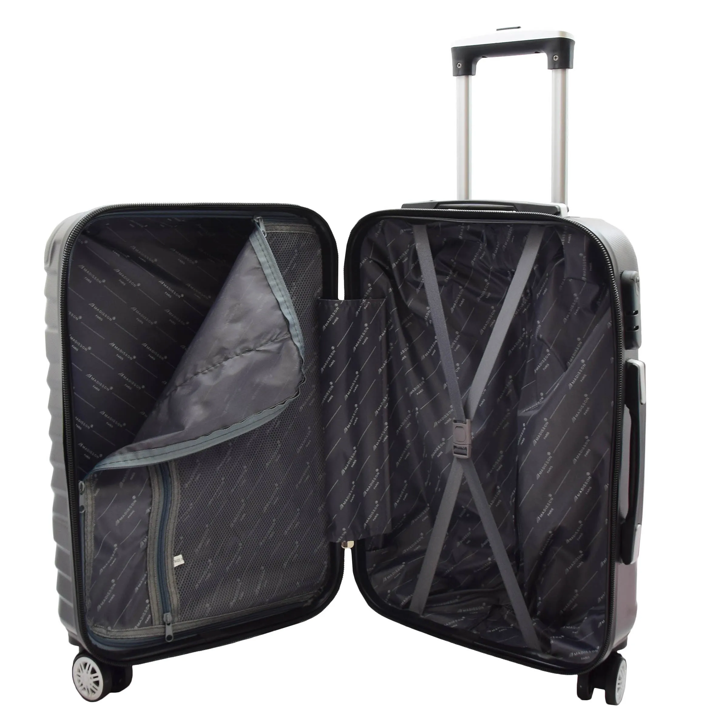 DR497 Hard Shell Four Wheel Luggage Digit Lock Black