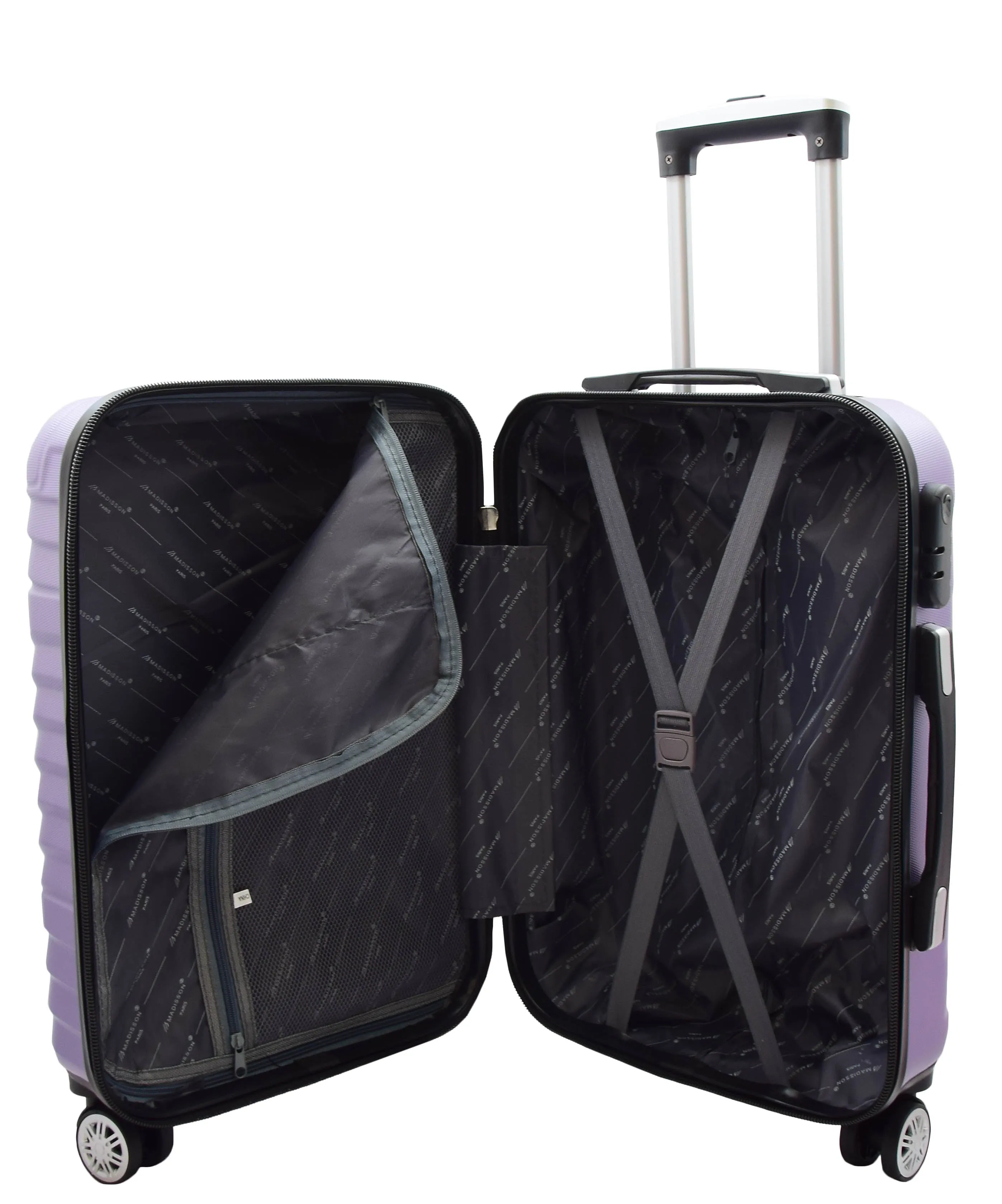 DR497 Hard Shell Four Wheel Luggage Digit Lock Purple