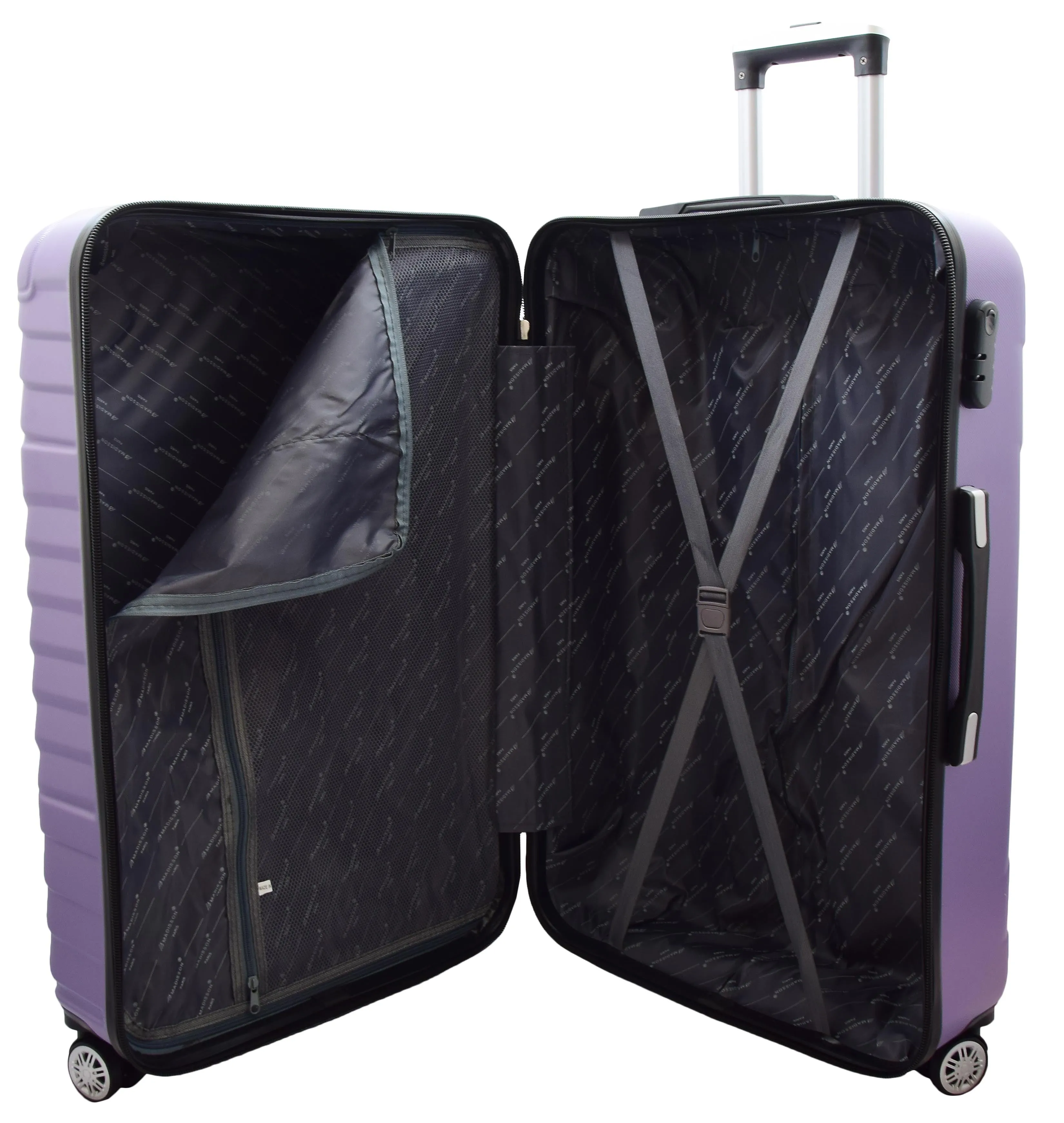 DR497 Hard Shell Four Wheel Luggage Digit Lock Purple