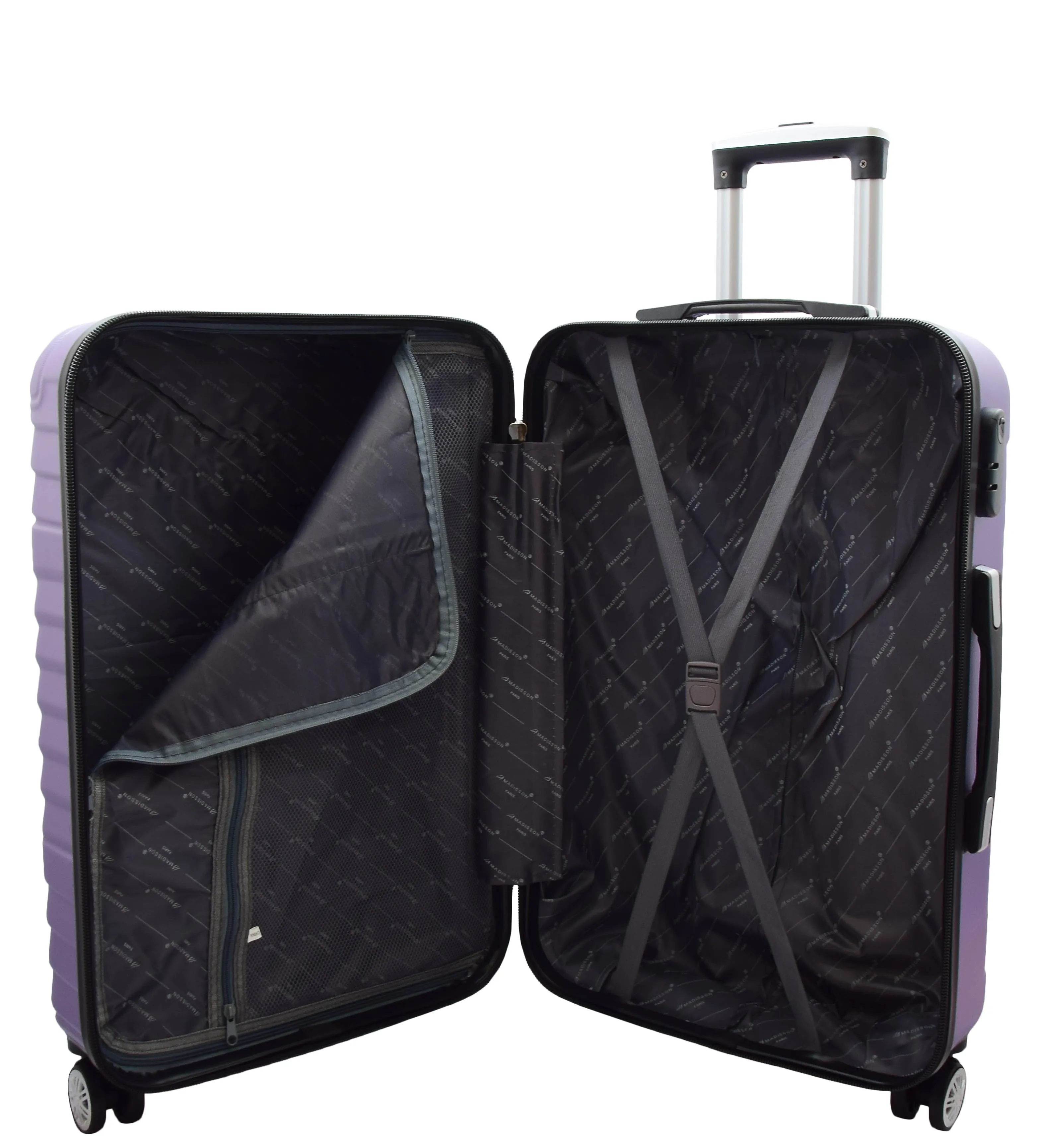 DR497 Hard Shell Four Wheel Luggage Digit Lock Purple