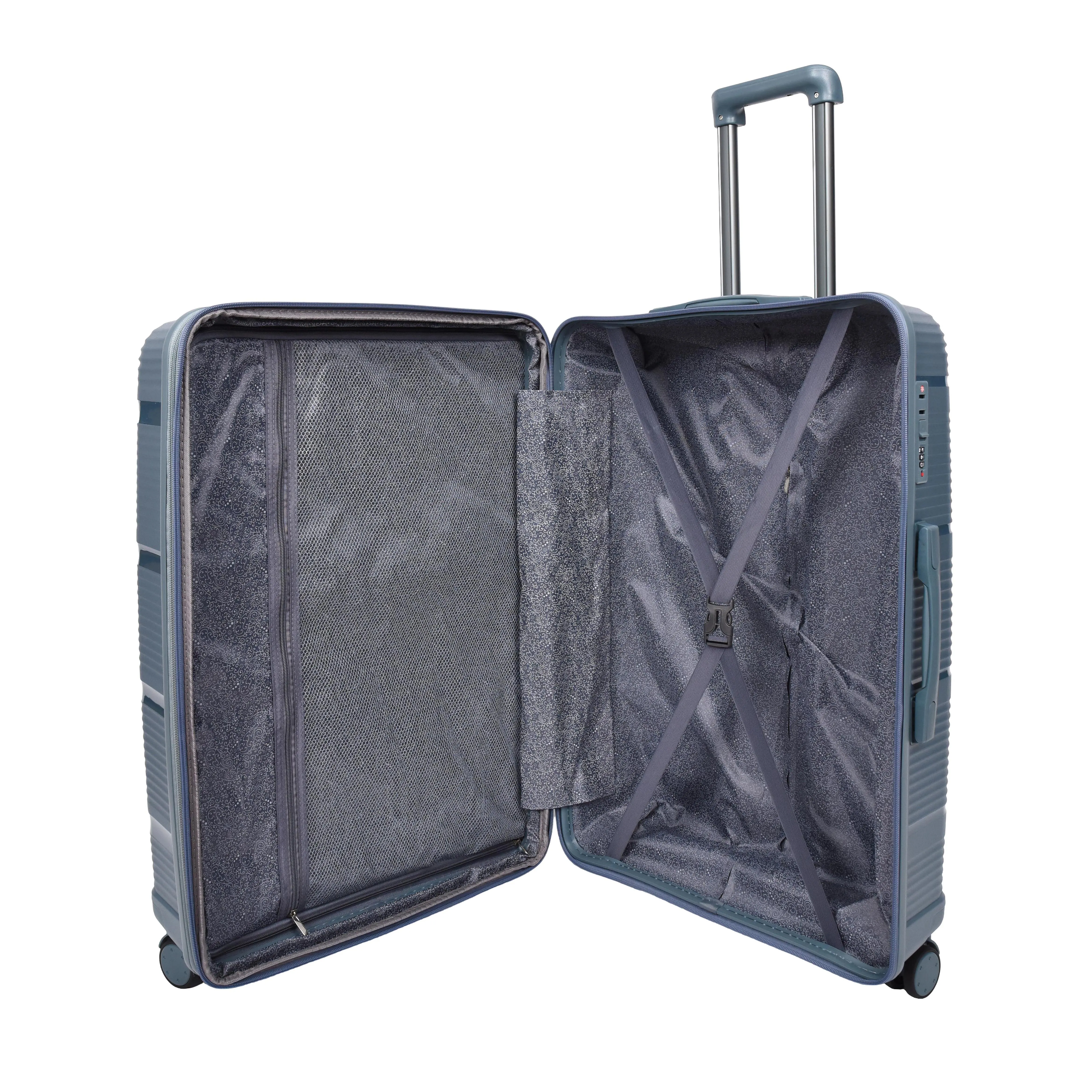 DR690 Four Wheel Expandable Suitcase Hard Shell Luggage Blue