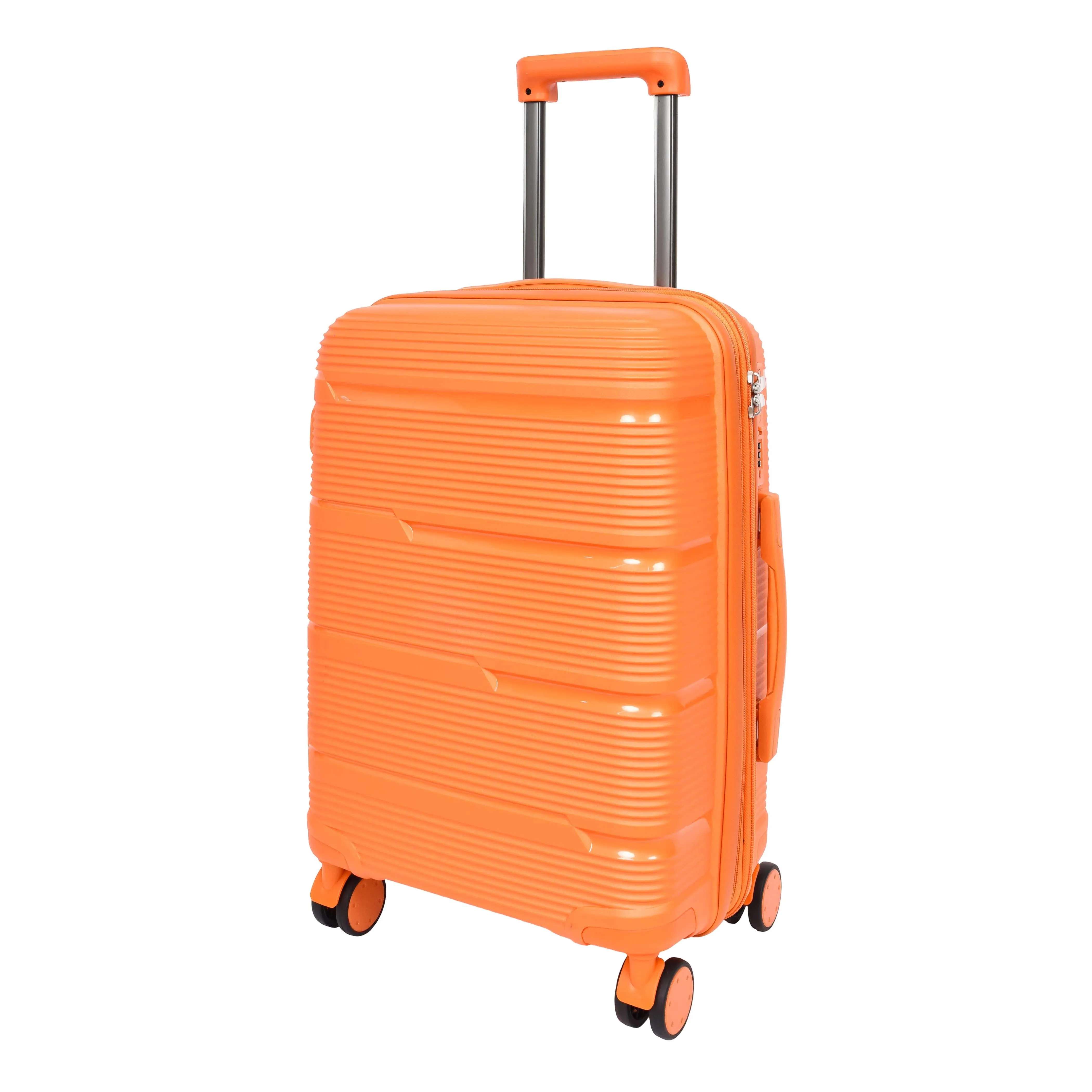 DR690 Four Wheel Expandable Suitcase Hard Shell Luggage Orange