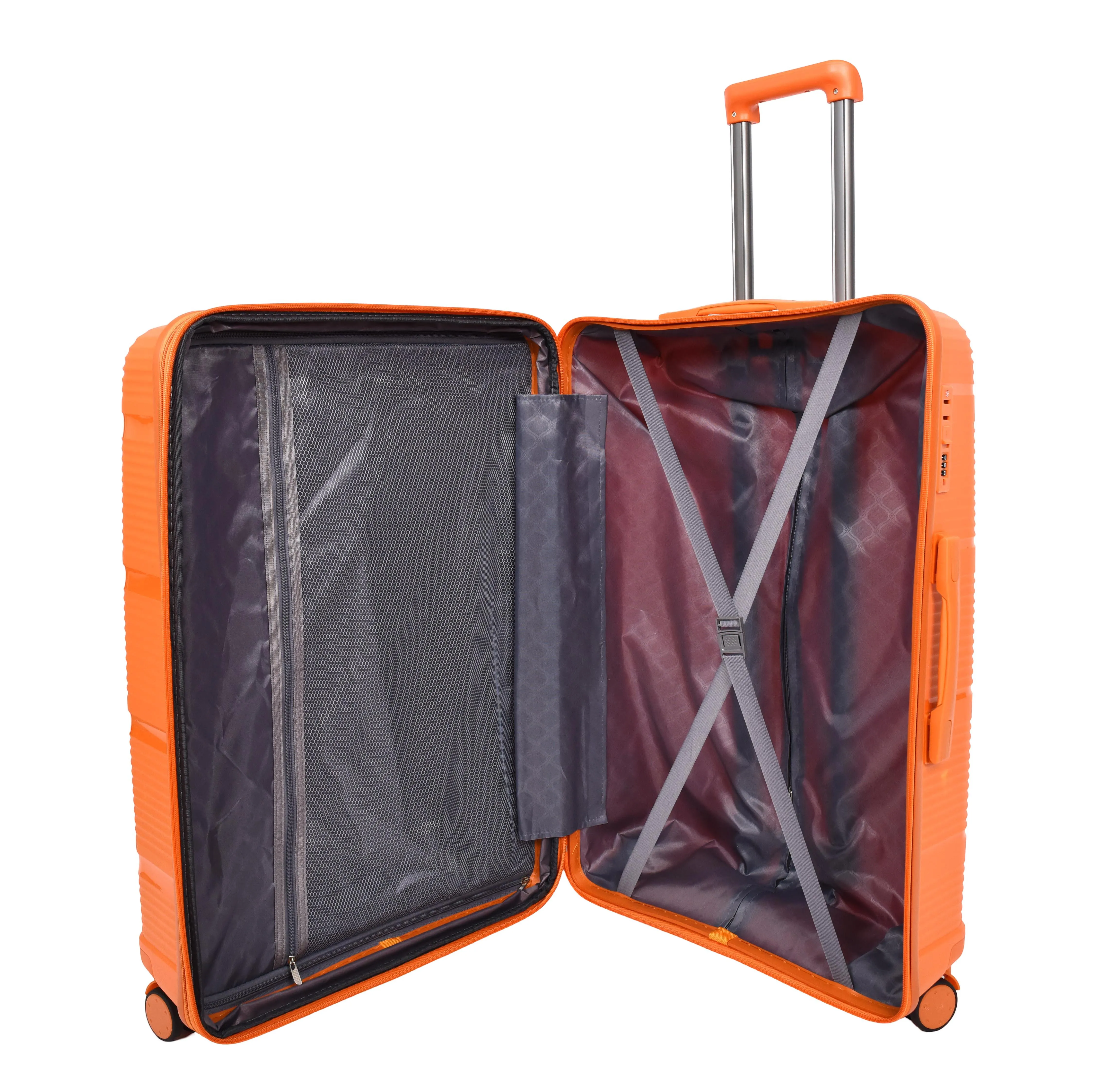 DR690 Four Wheel Expandable Suitcase Hard Shell Luggage Orange
