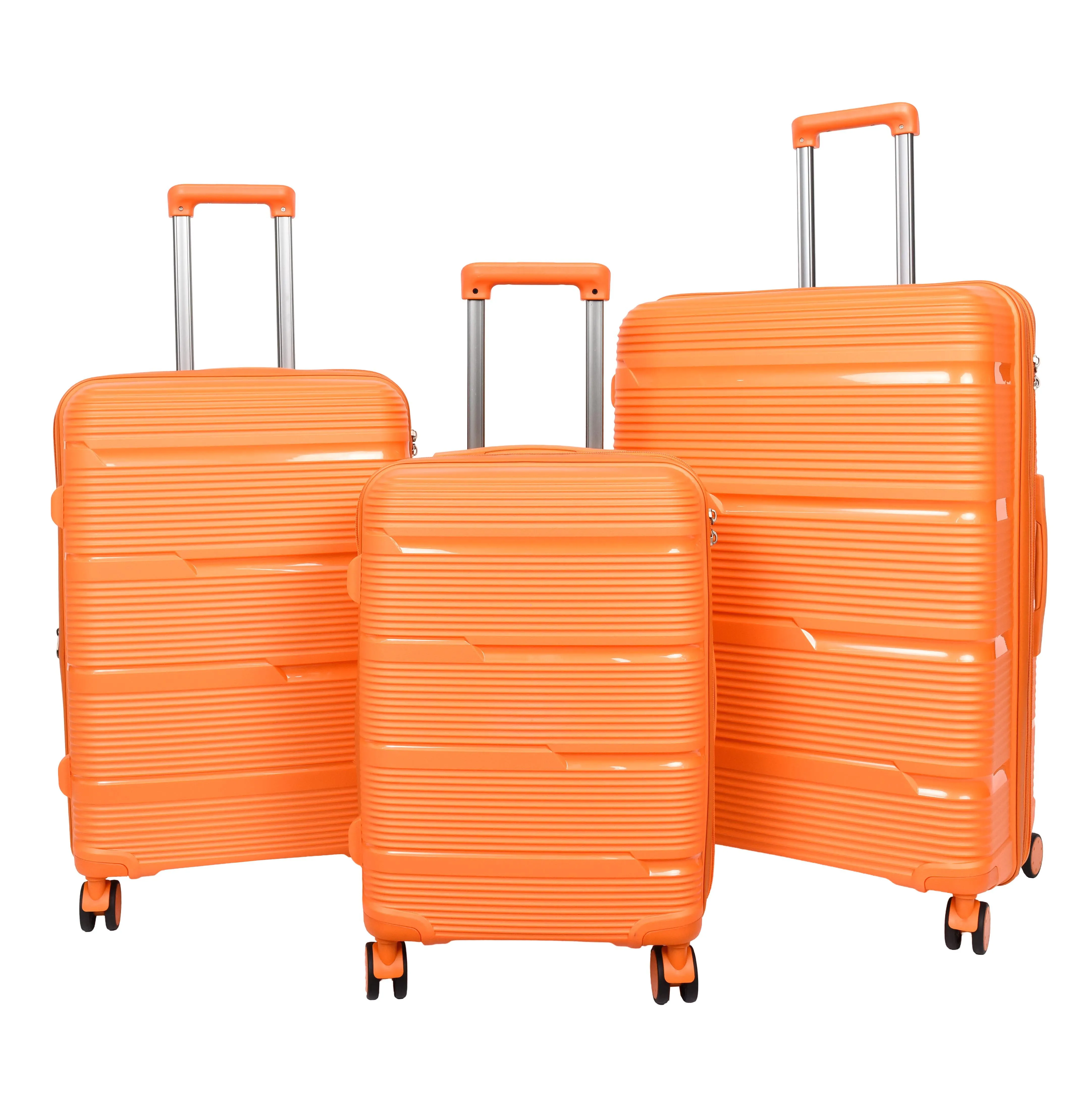 DR690 Four Wheel Expandable Suitcase Hard Shell Luggage Orange